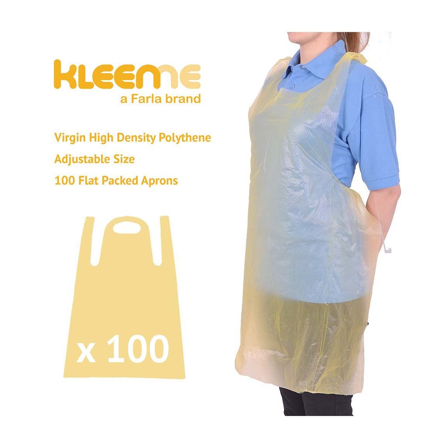 KleenMe Disposable Aprons Roll | Virgin LDPE | Yellow | Pack of 200