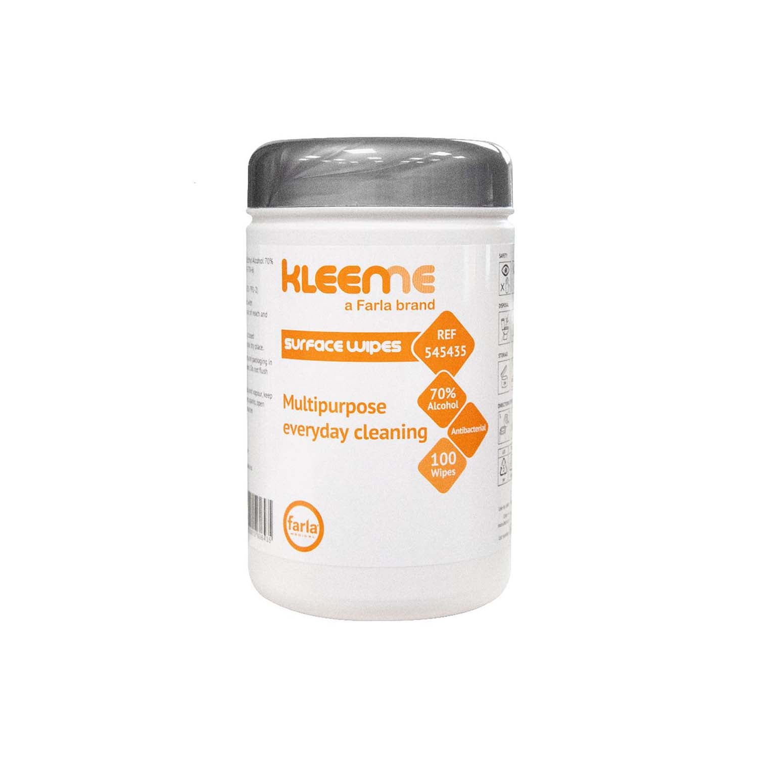 KleenMe | Surface Disinfection Wipes | 70% Alcohol | Tub of 100