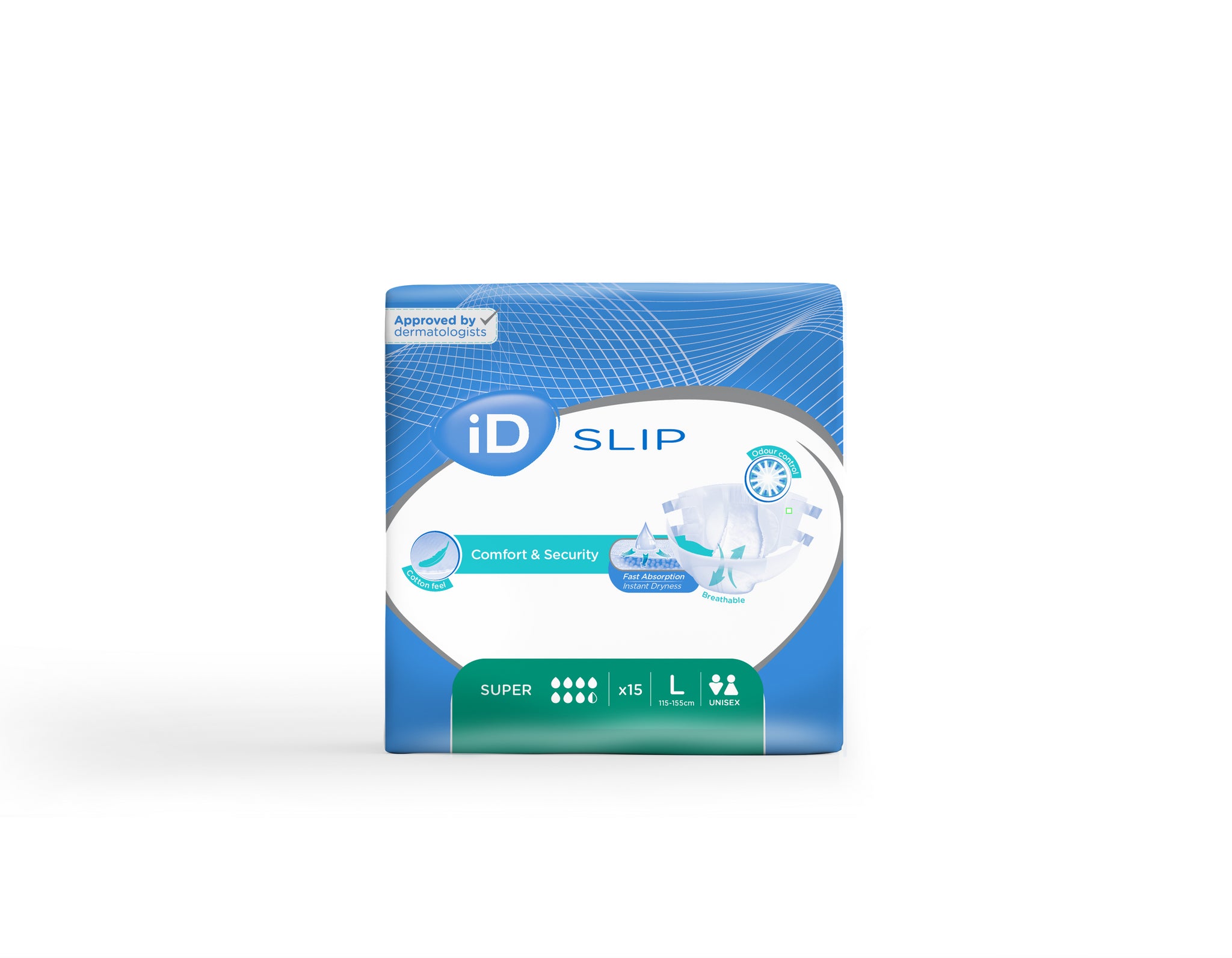 iD Slip TBS Super Large | Pack of 15 | Case of 6 (15 x 6 Pieces)
