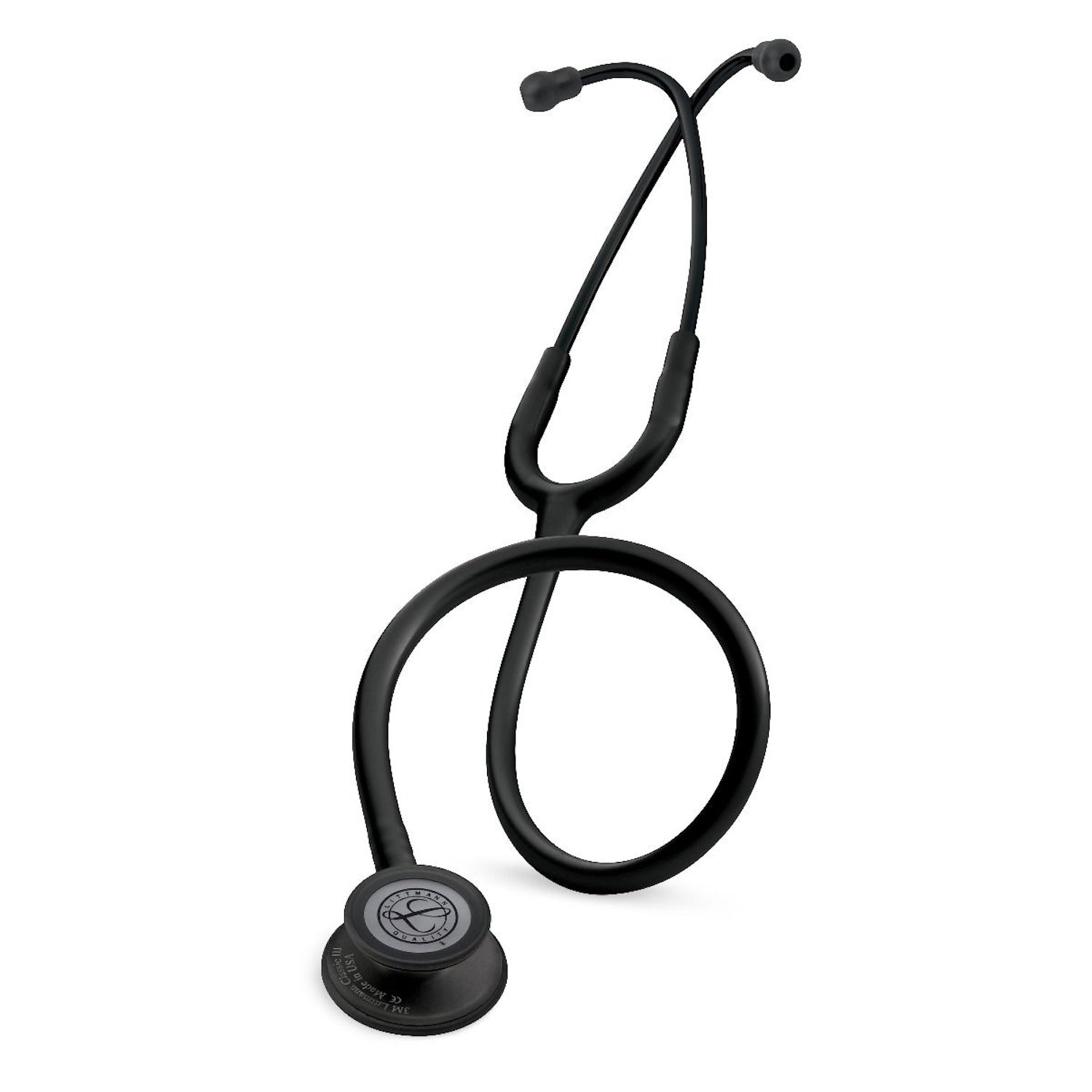 3M Littmann Classic III Stethoscope | Black Edition | Black Plated Chestpiece, Black Tube