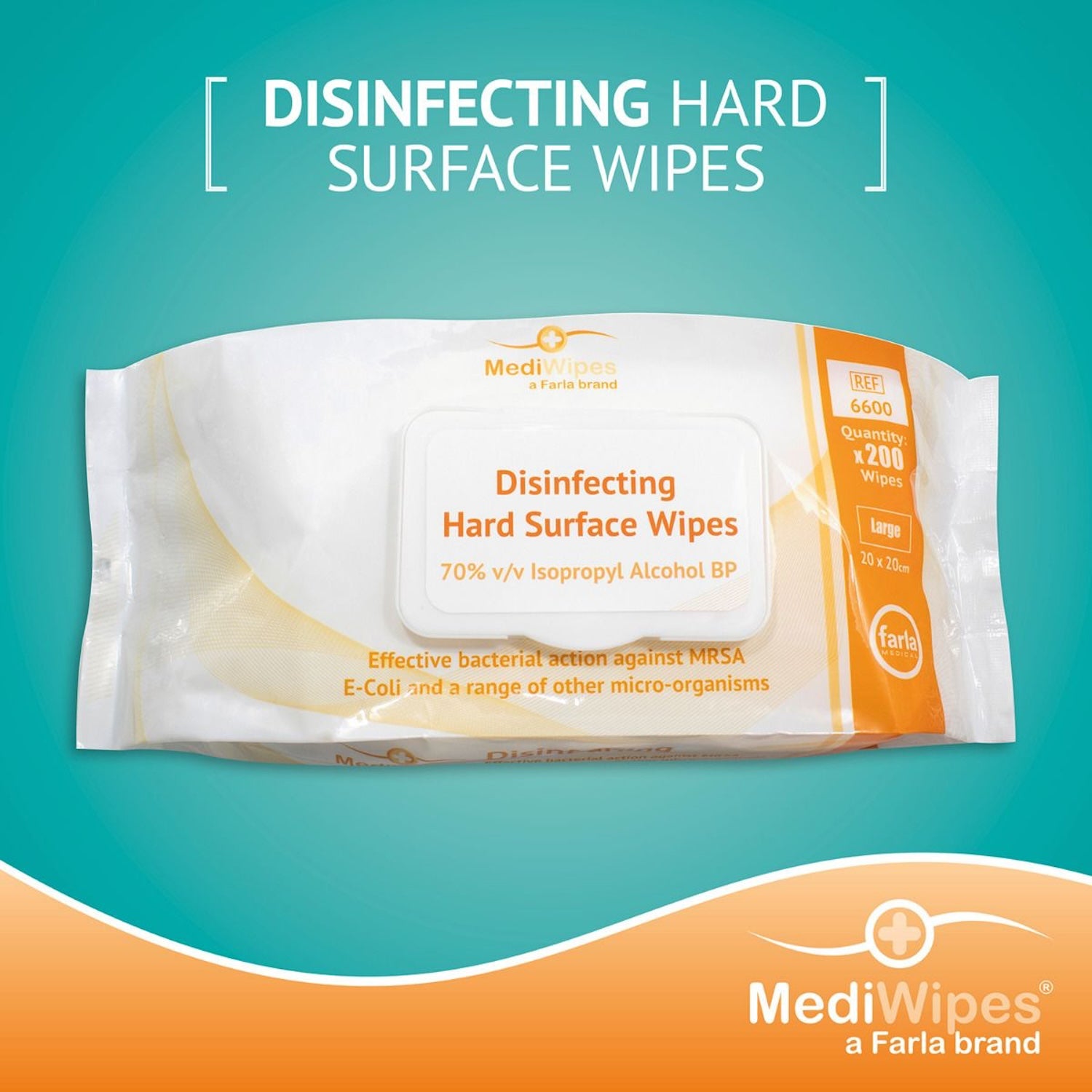 MediWipes Disinfecting Alcohol Based Hard Surface Wipes | Large | Pack of 200 (3)