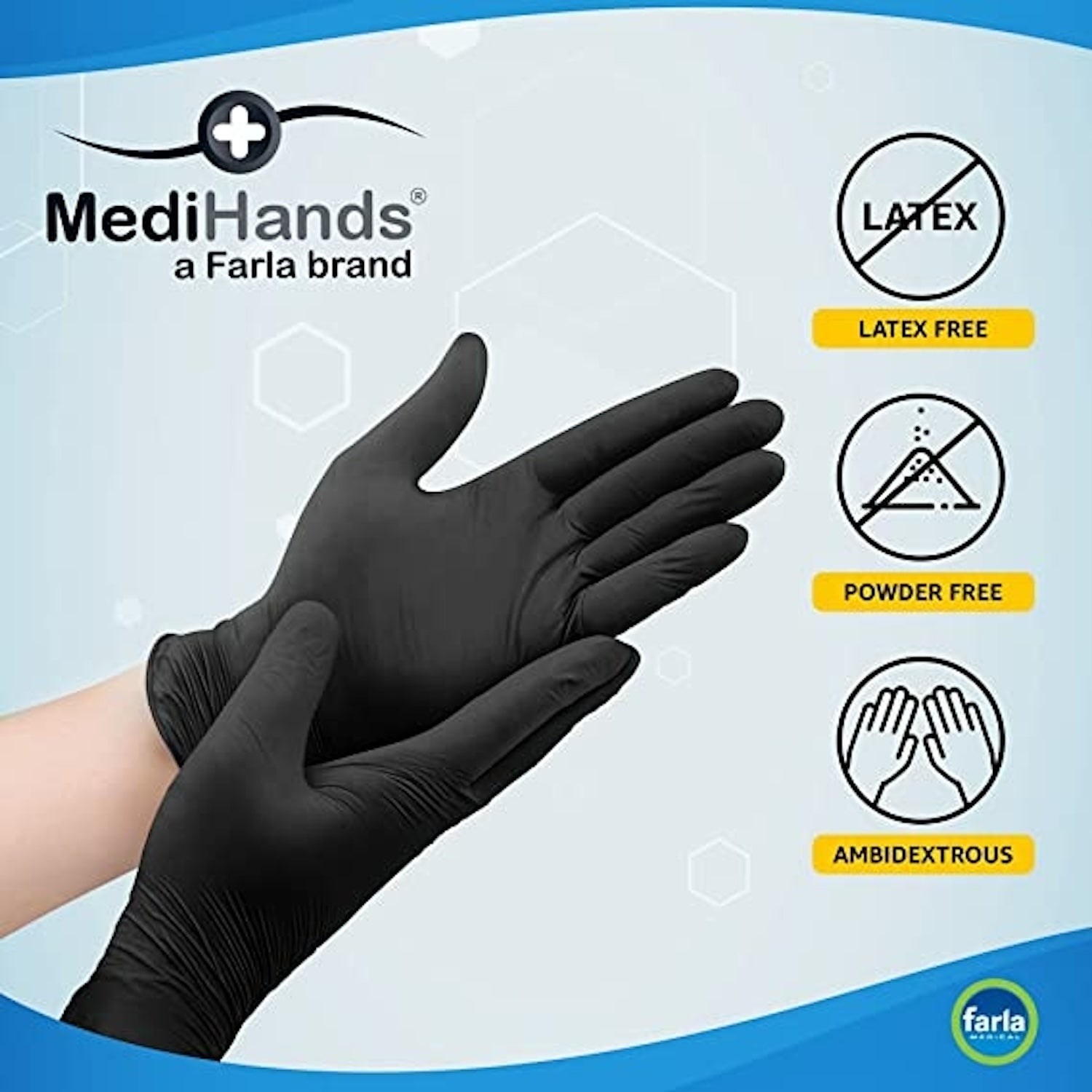 MediHands Nitrile Powder Free Gloves | Black | Pack of 100 Pieces (2)