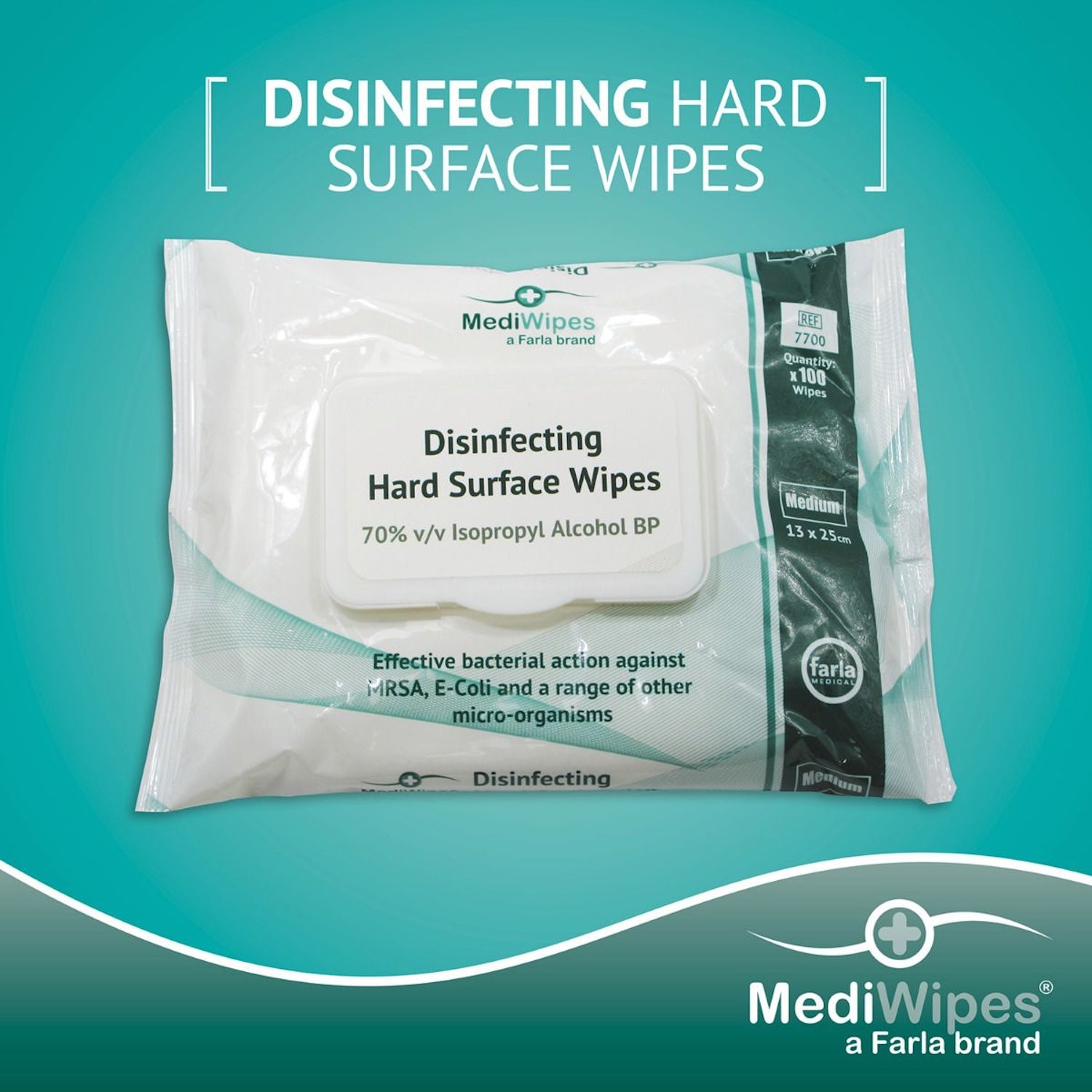 MediWipes Alcohol based Hard Surface Wipes | Medium | Pack of 100 (3)