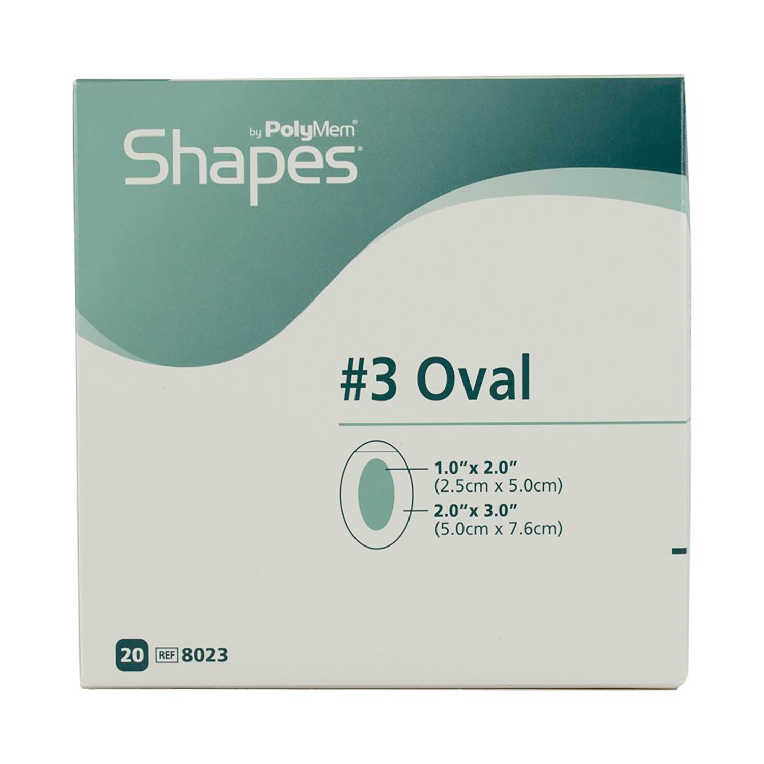 PolyMem Shapes #3 Oval Dressing | 5 x7.6cm  | pack of 20