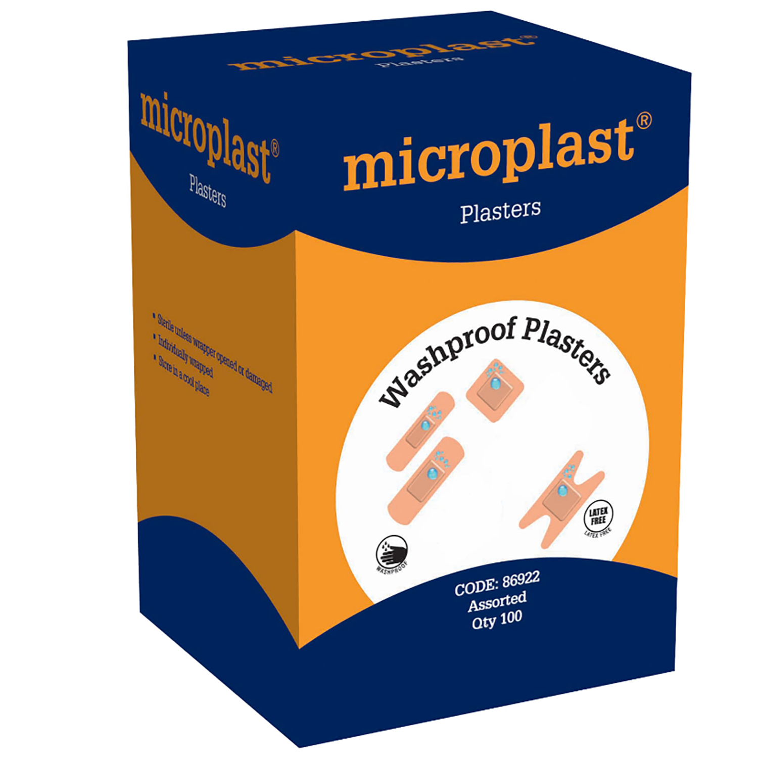 Microplast Washproof Assorted Plasters | Pack of 100