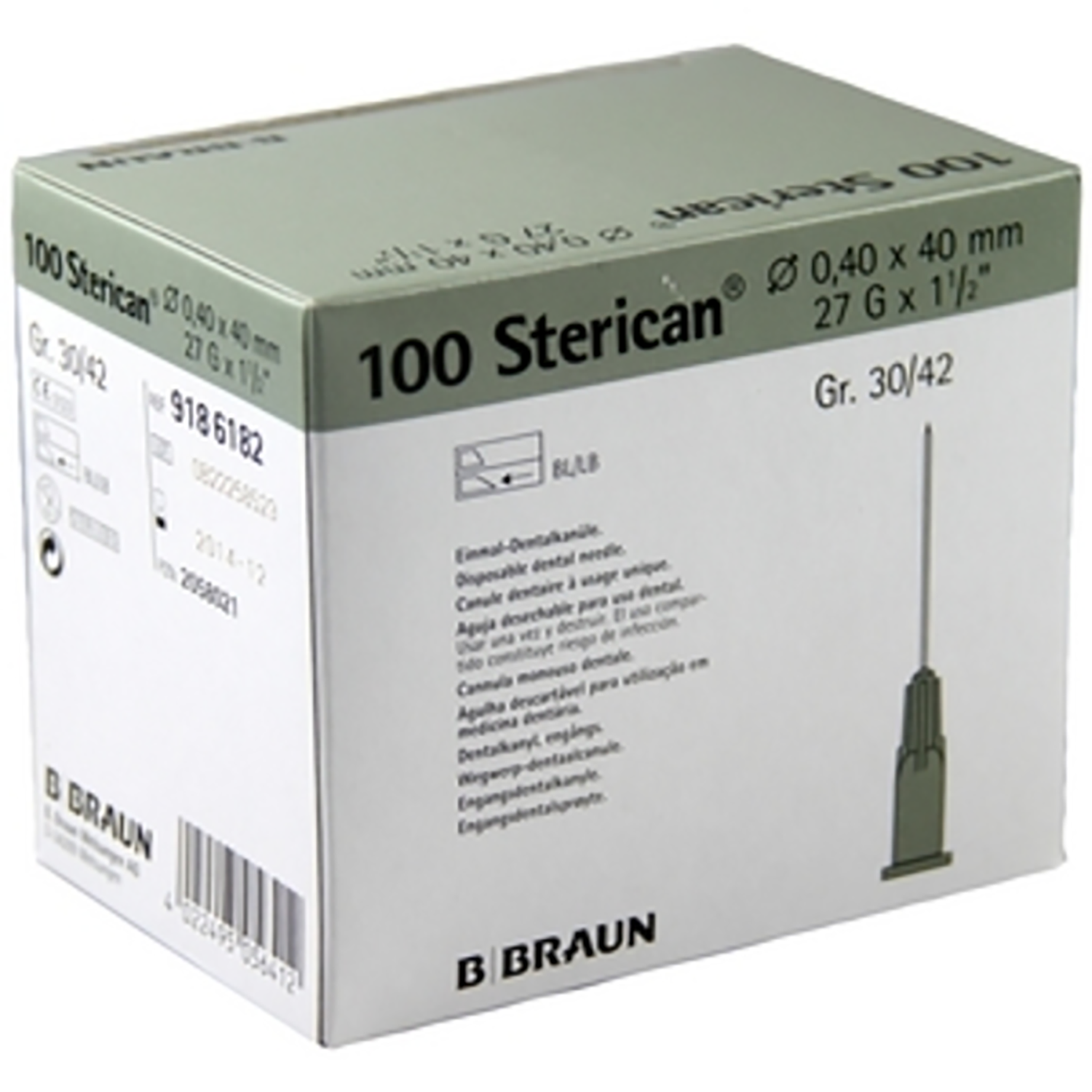 Braun Sterican Hypodermic Needles | 27G x 1 1/2 Grey | Pack of 100 (1)