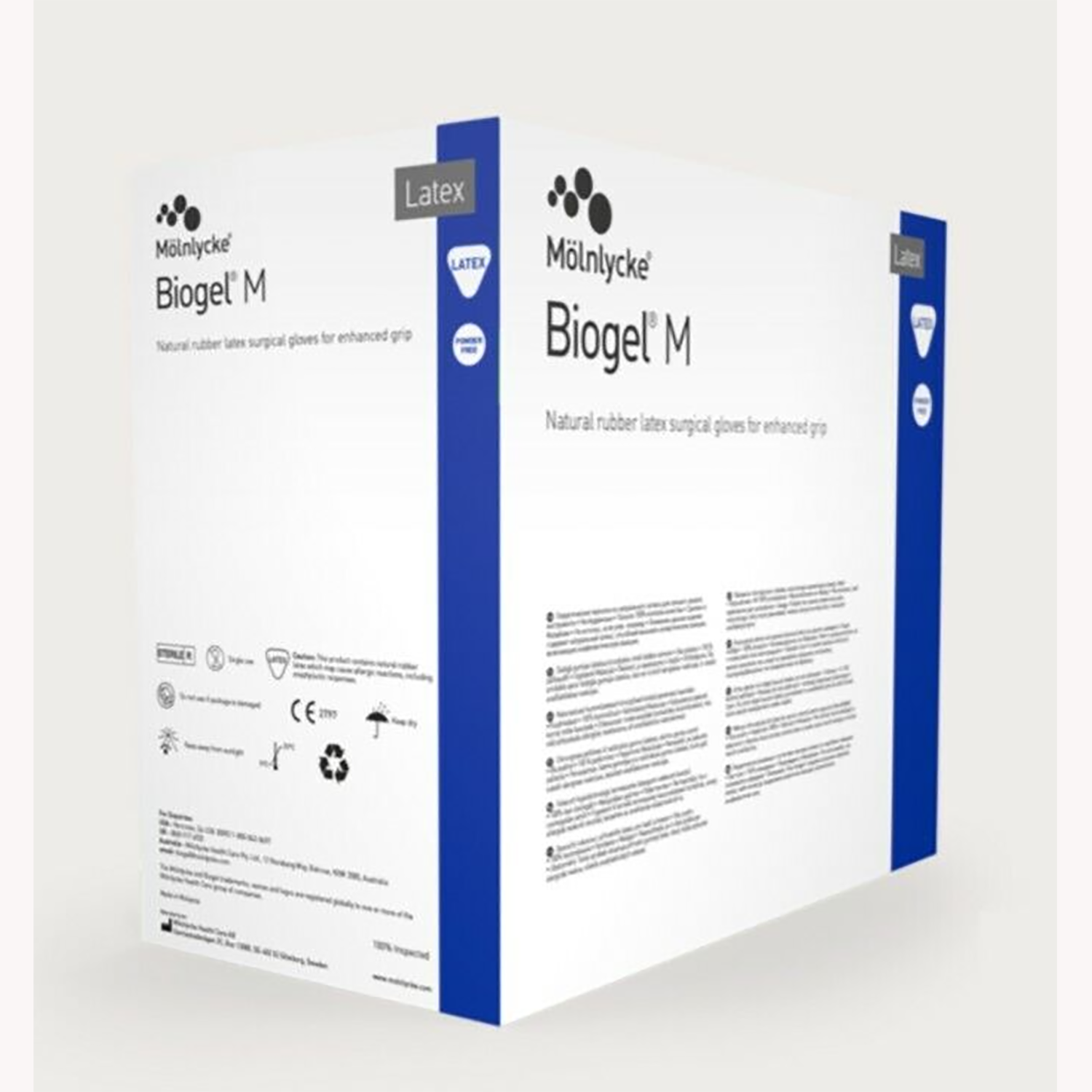 Biogel M Natural Latex Gloves | Powder Free | Size 7.5 | 50 Pairs