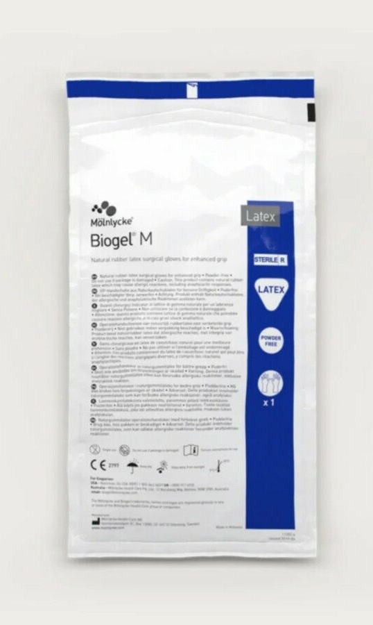 Biogel M Natural Latex Gloves | Powder Free | Size 7.5 | 50 Pairs (1)