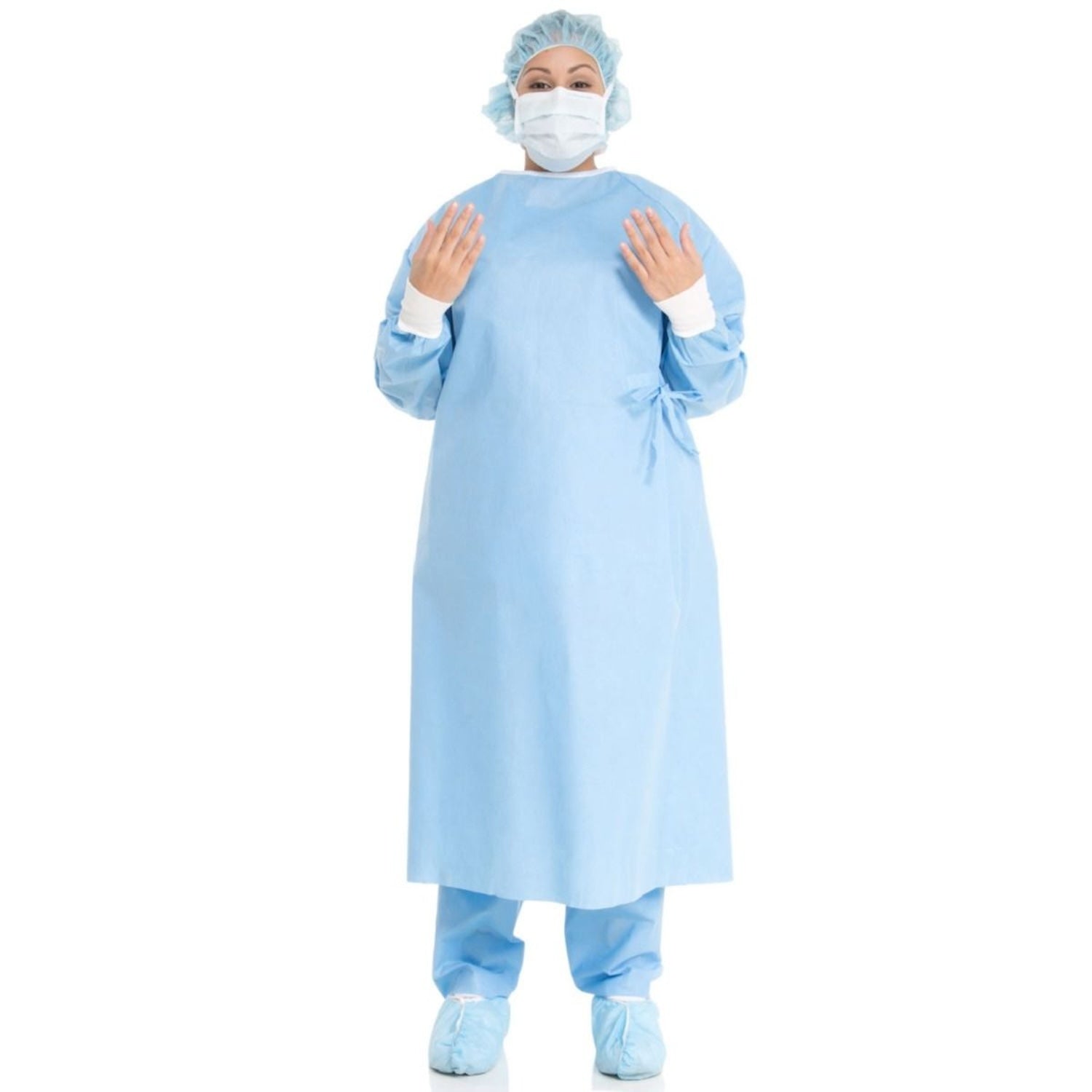 Premier Fluid Protection Gown | Long Sleeve | Thumb Loop | Blue | 25gsm | Pack of 20