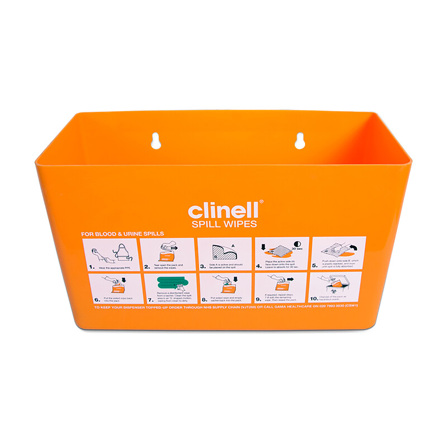 Clinell Spill Wipes Dispenser | Orange | x1