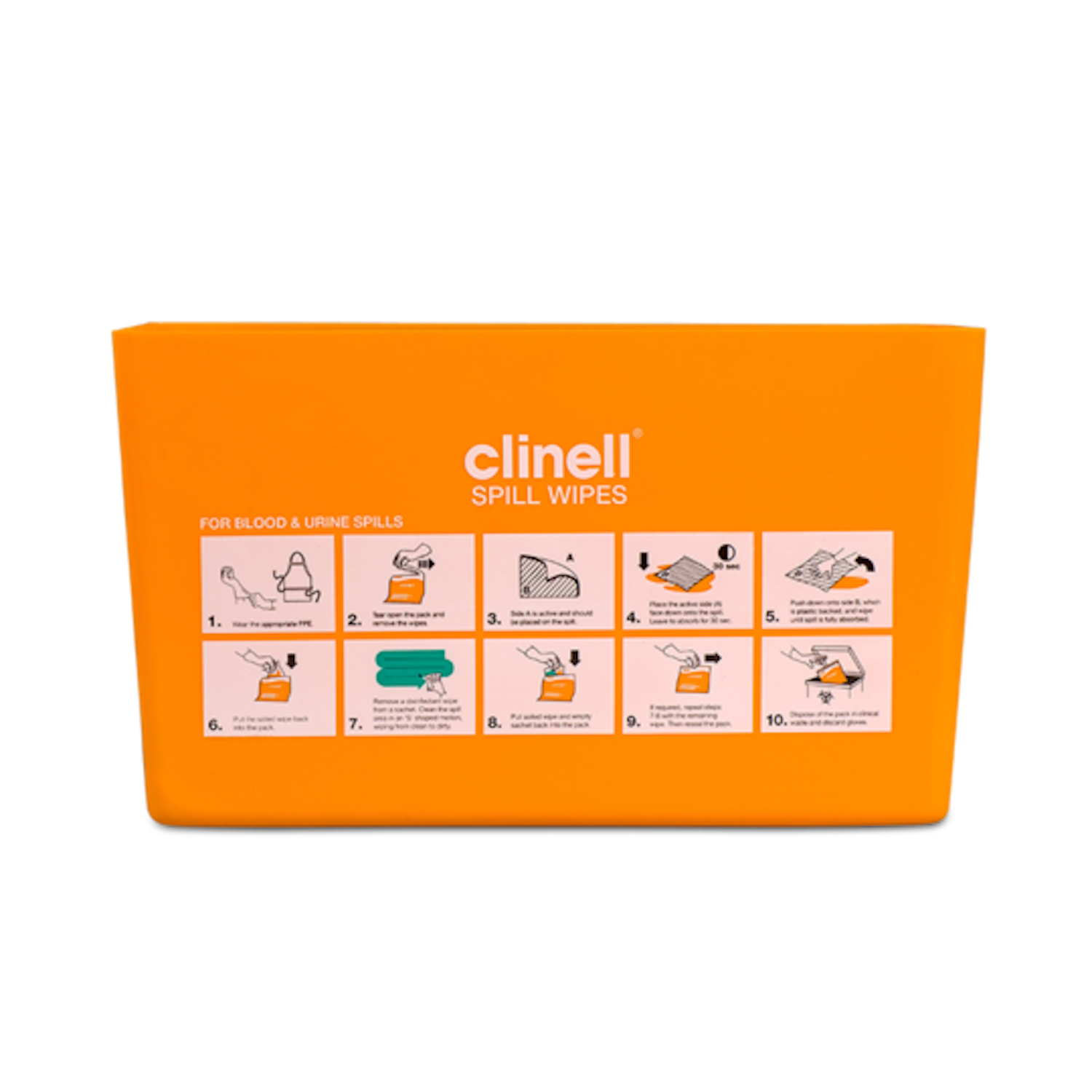 Clinell Spill Wipes Dispenser | Orange | x1 (1)