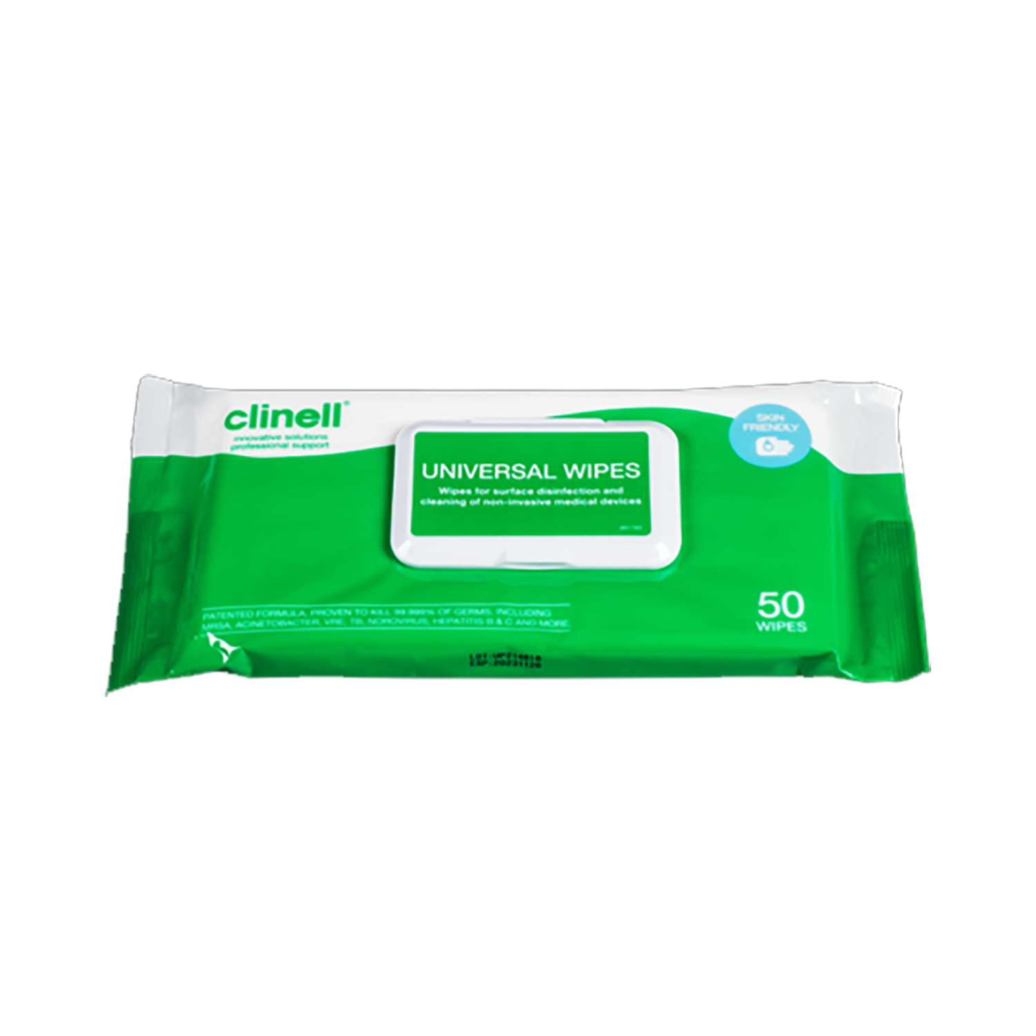 Clinell Universal Sanitising Back | Pack of 50 Wipes (1)