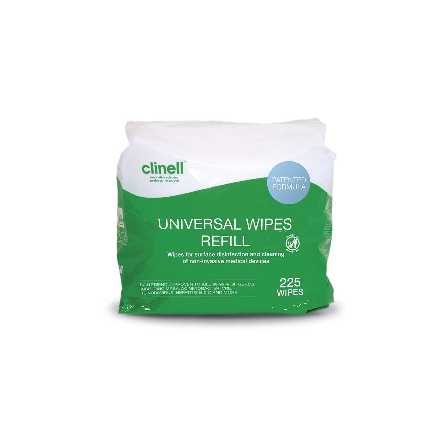 Clinell Universal Sanitising Wipes Refill | Pack of 225