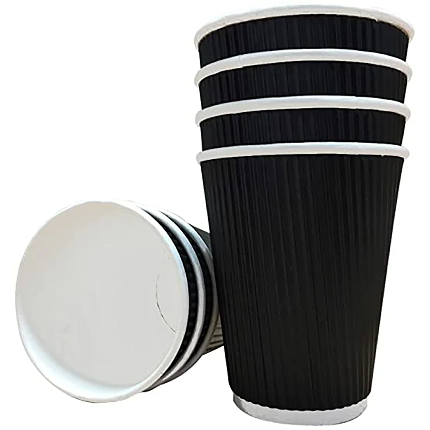 Ripple Black Paper Cup Hot | 12oz | Pack of 500
