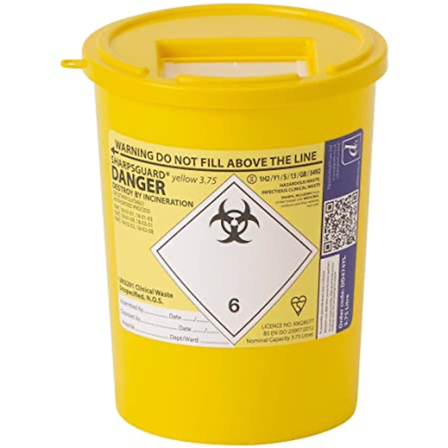 Sharpsguard Yellow Sharps Bin | 3.75L