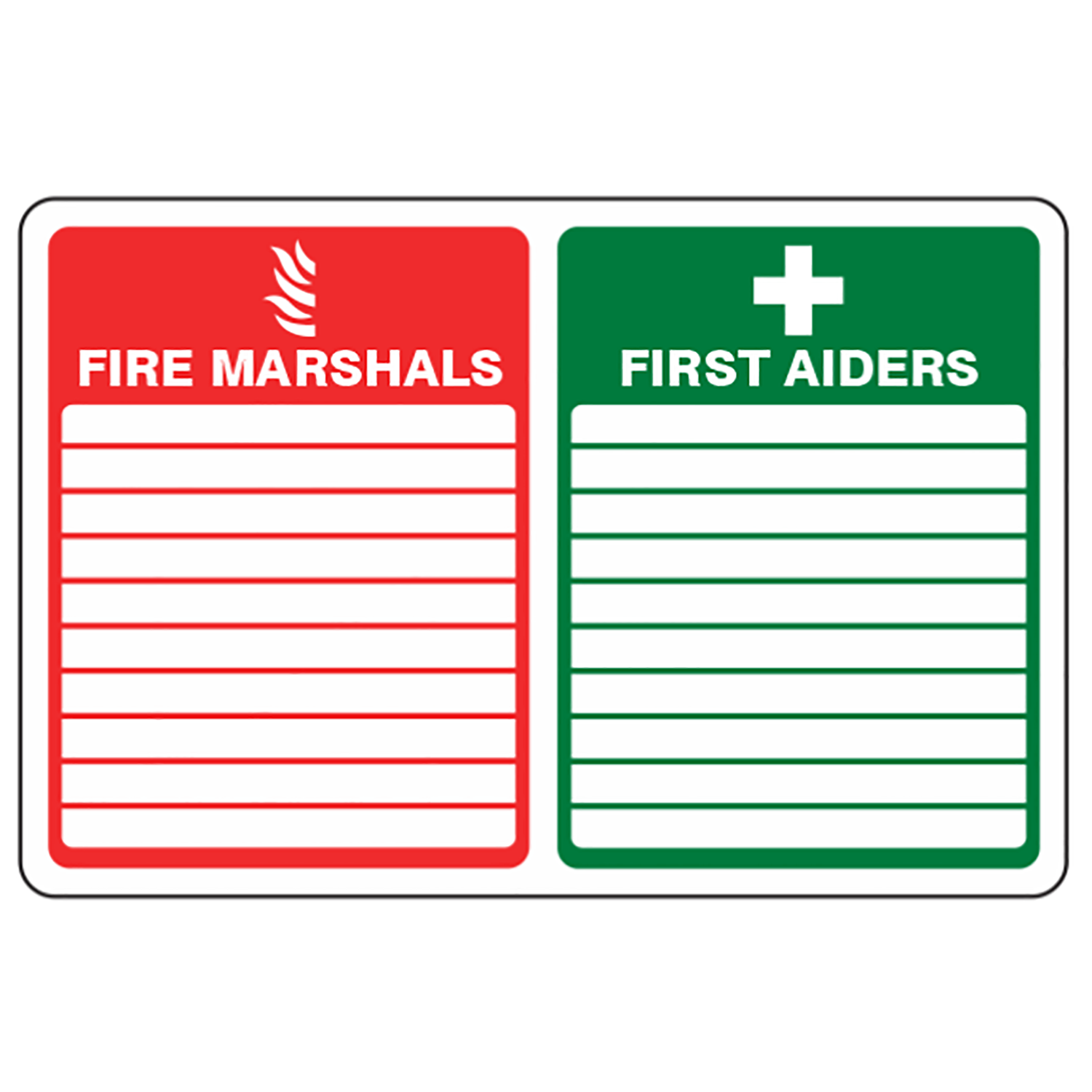 Fire & First Aid Marshals Sign | 300 x 200mm | Self-adhesive Vinyl | Single