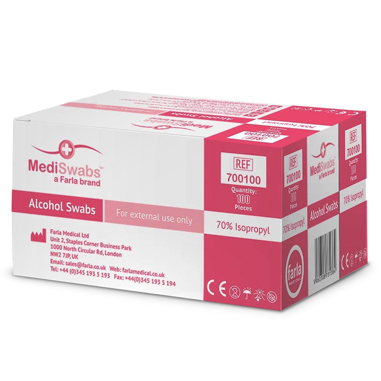 MediSwabs Alcohol Prep Pads | Pack of 100 Sachets
