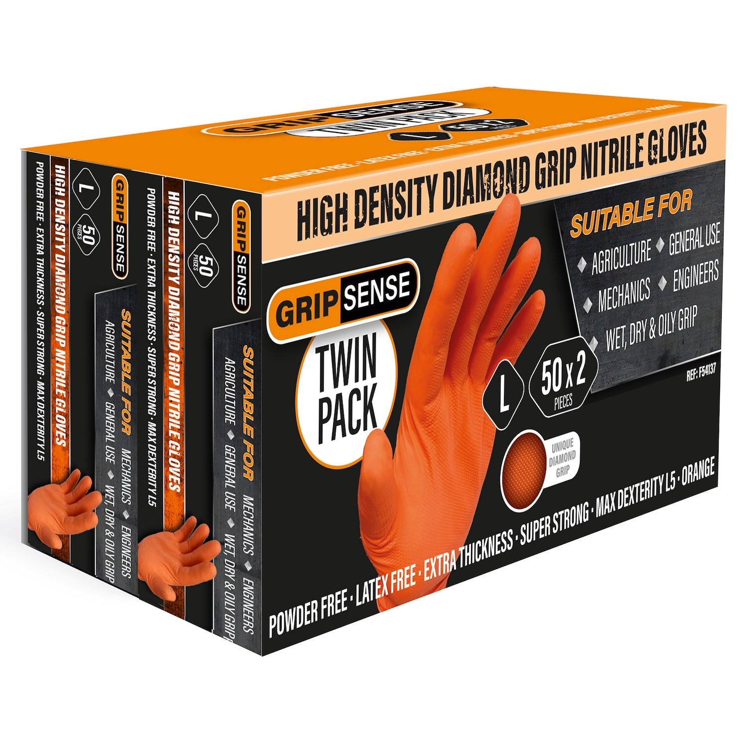 GripSense Orange Gloves | Pack of 50 Pieces (11)
