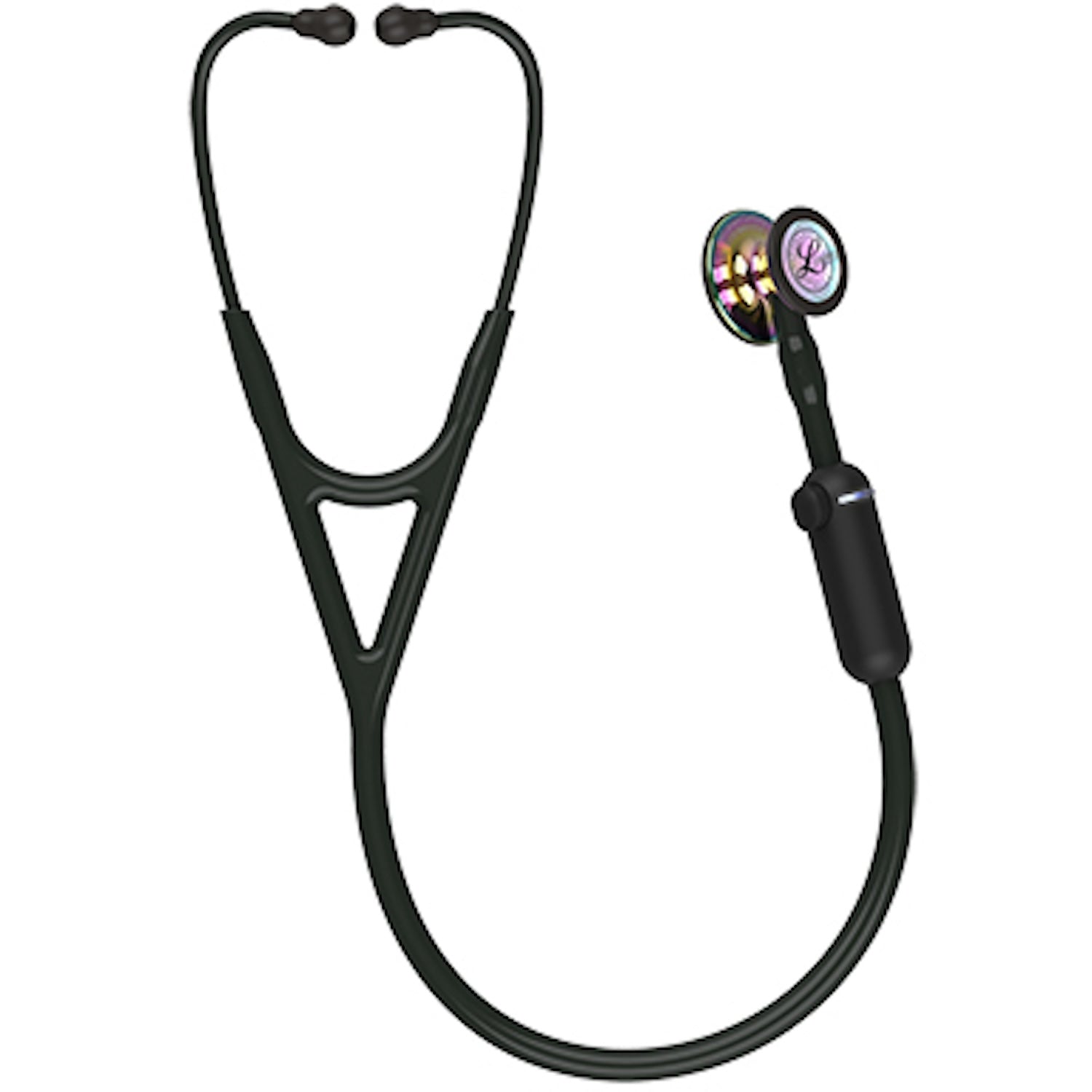 3M Littmann CORE Digital Stethoscope | High Polish Rainbow Chestpiece, Black Tube, Stem and Headset (1)