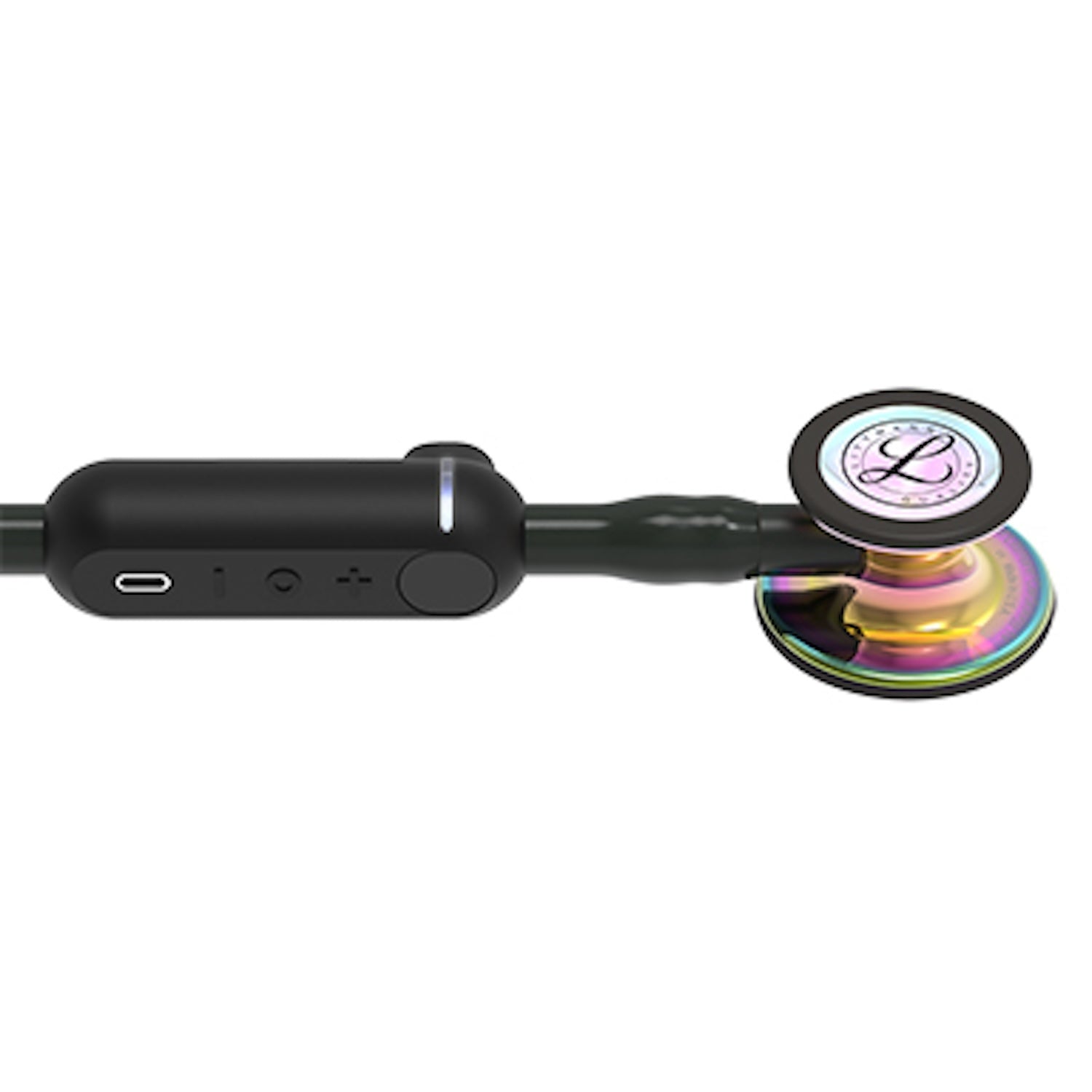 3M Littmann CORE Digital Stethoscope | High Polish Rainbow Chestpiece, Black Tube, Stem and Headset (2)