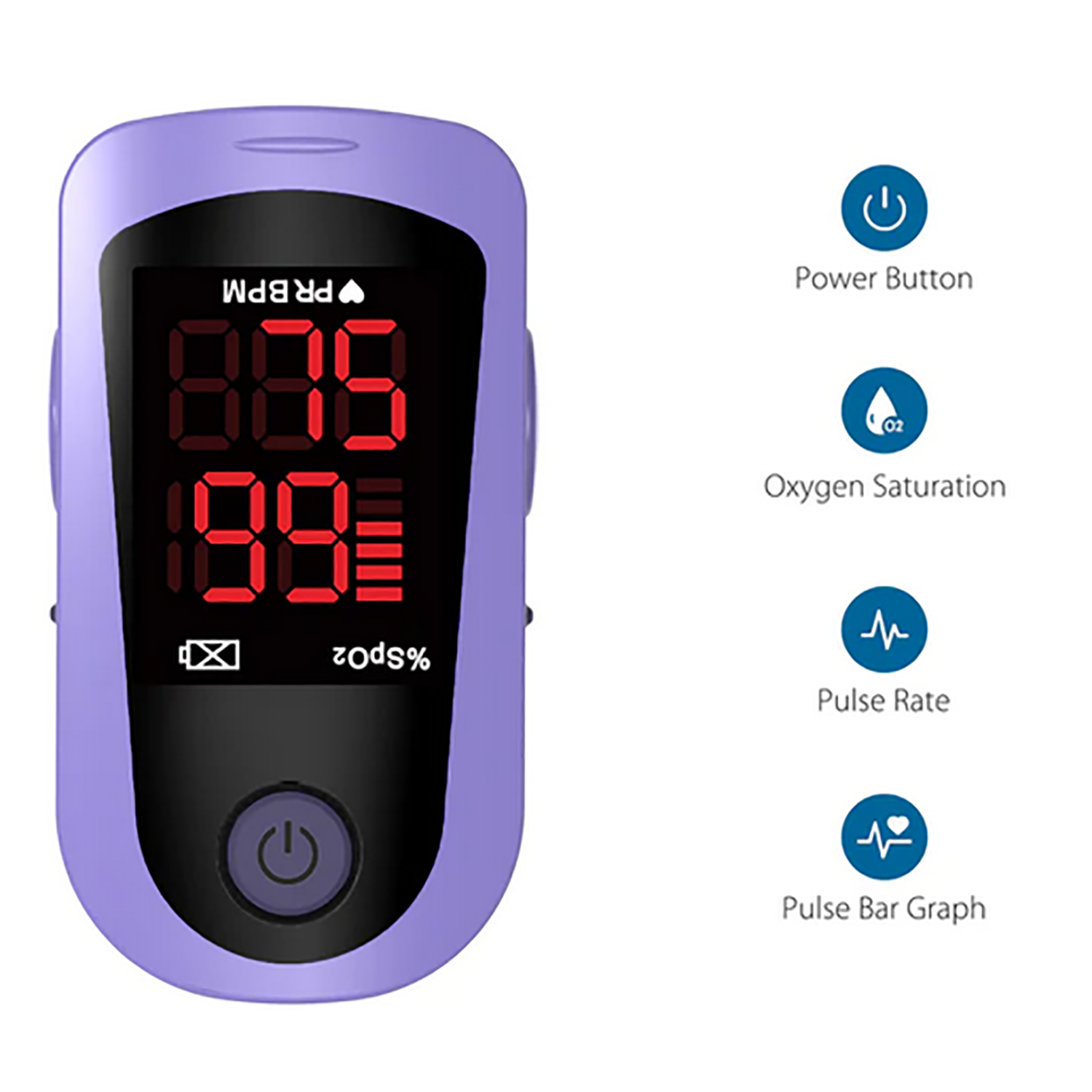 LED Digital Finger Pulse Oximeter Blood Oxygen Saturation SPO2 Heart Rate Monitor Tonometer (1)