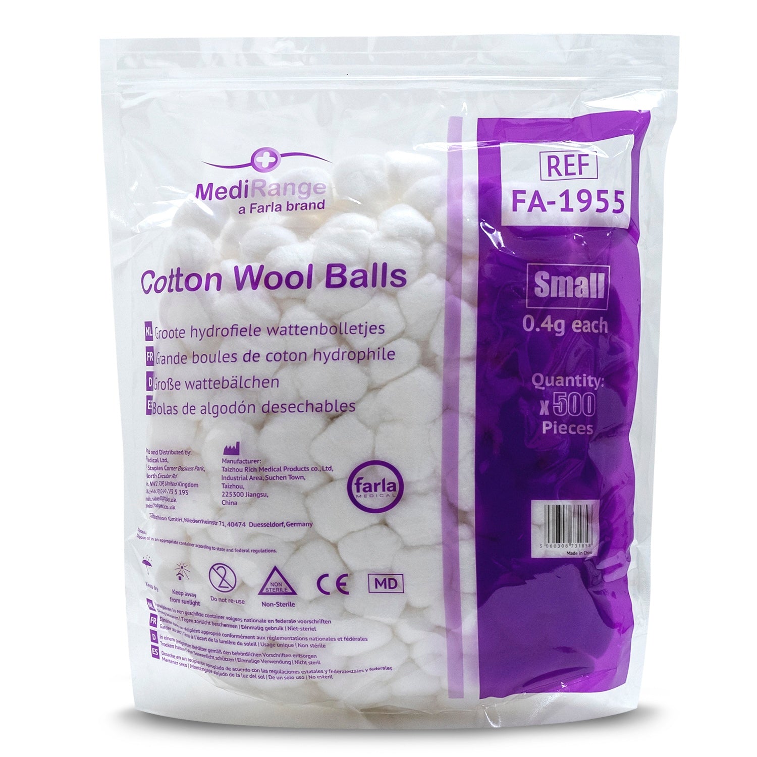 MediRange Cotton Wool Balls | Small | Pack of 500