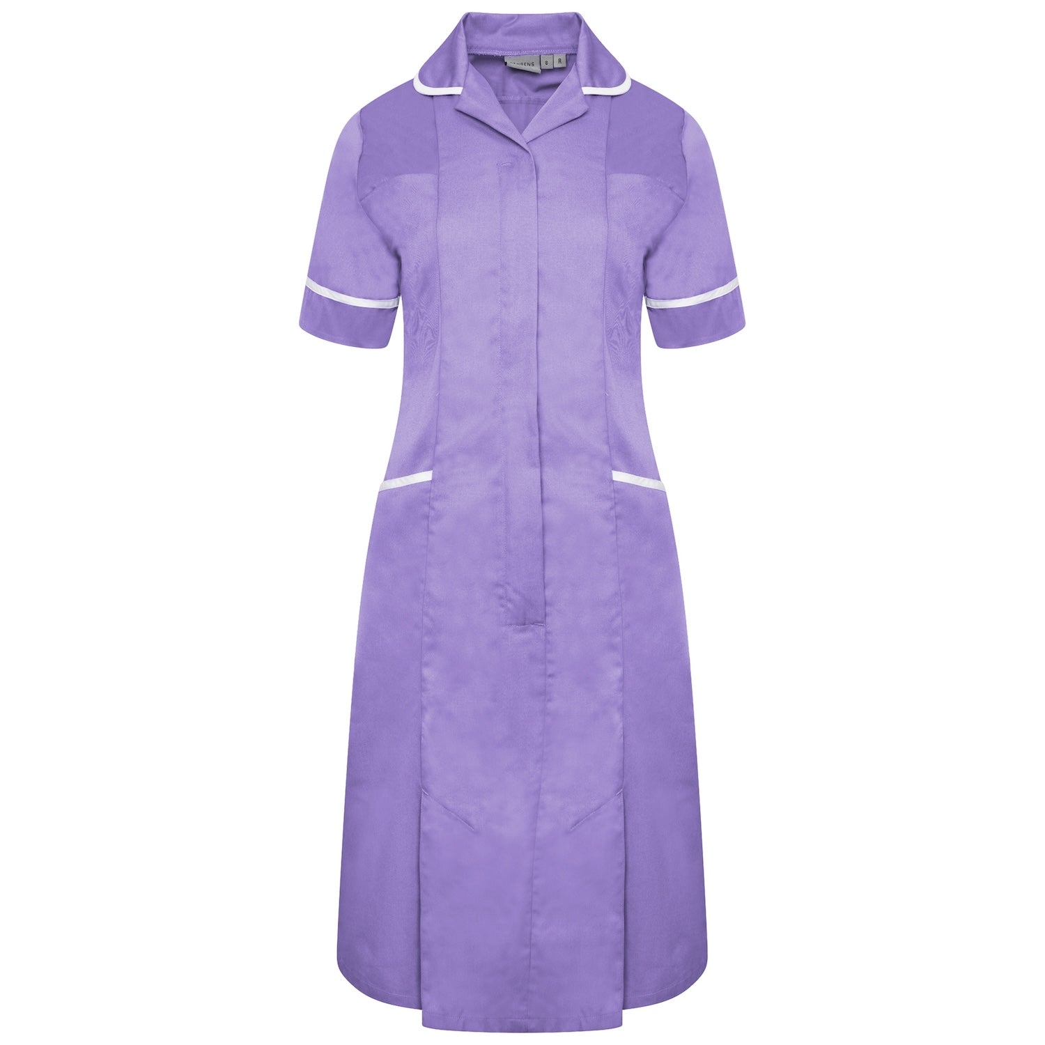 Ladies Healthcare Dress | Round Collar | Lilac/White Trim
