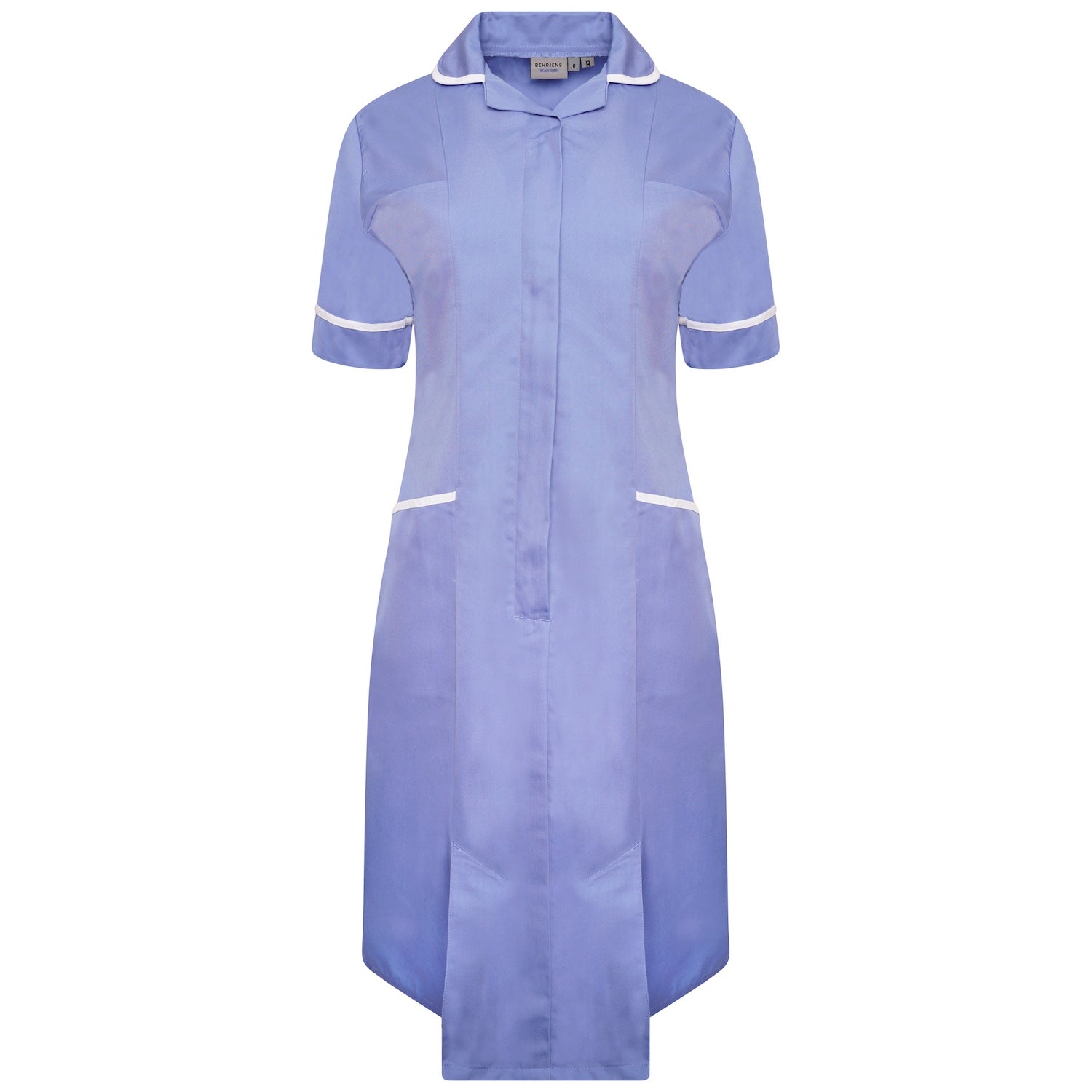 Ladies Healthcare Dress | Round Collar | Metro Blue/White Trim