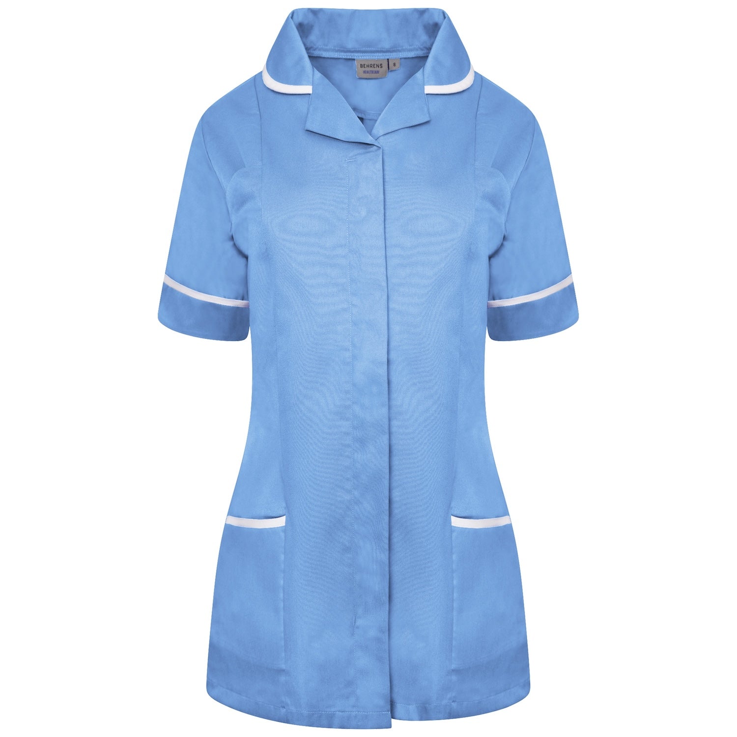 Ladies Healthcare Tunic | Round Collar | Hospital Blue/White Trim