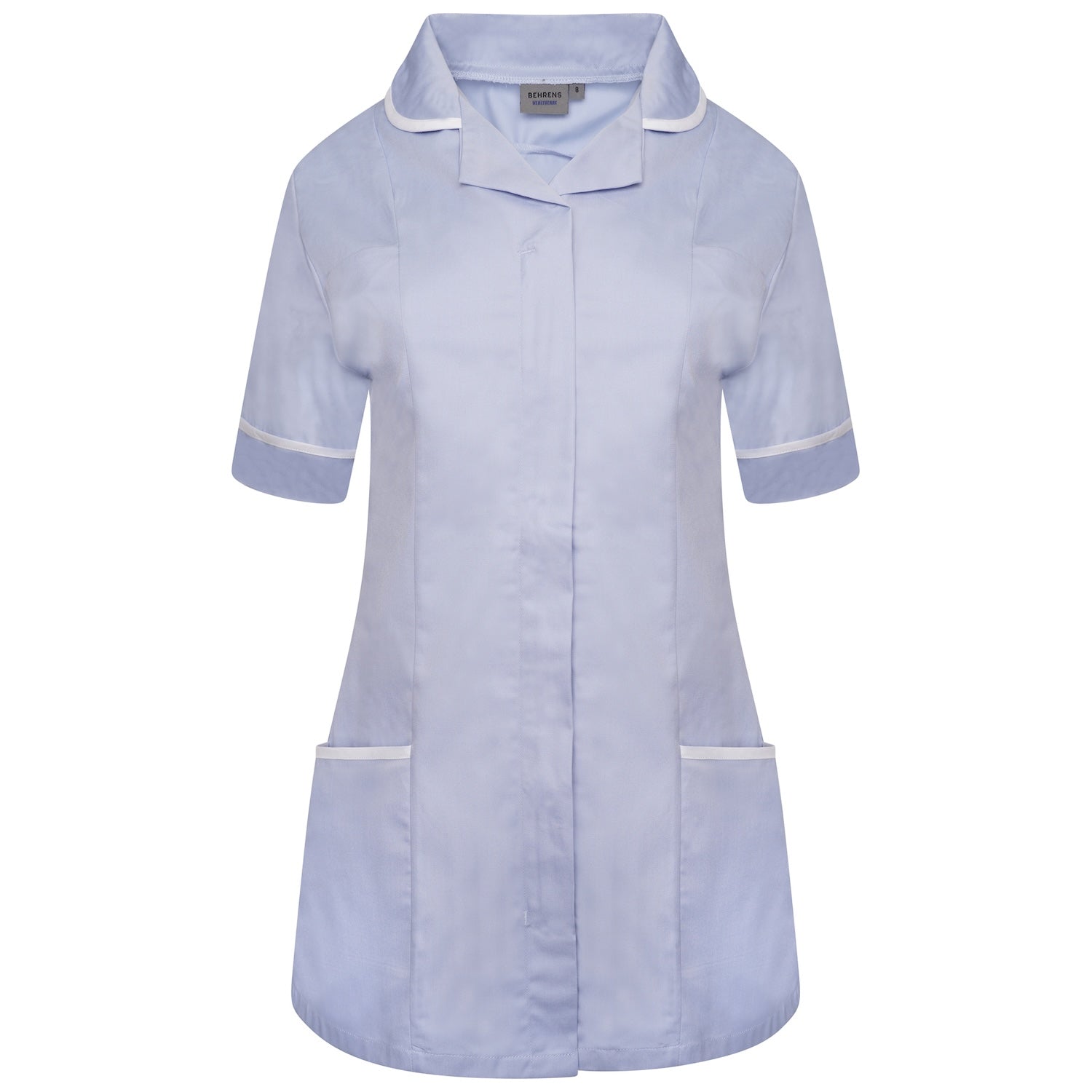 Ladies Healthcare Tunic | Round Collar | Sky/White Trim