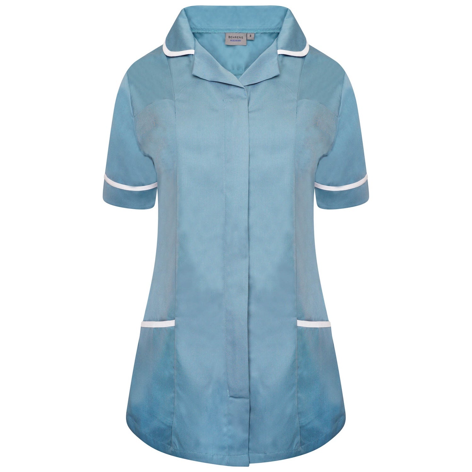 Ladies Healthcare Tunic | Round Collar | Teal/White Trim
