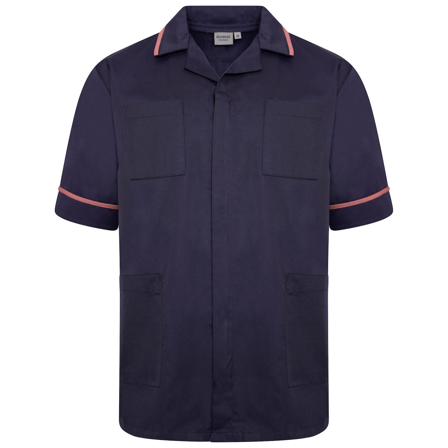 Mens Healthcare Tunic | Navy/Red Trim