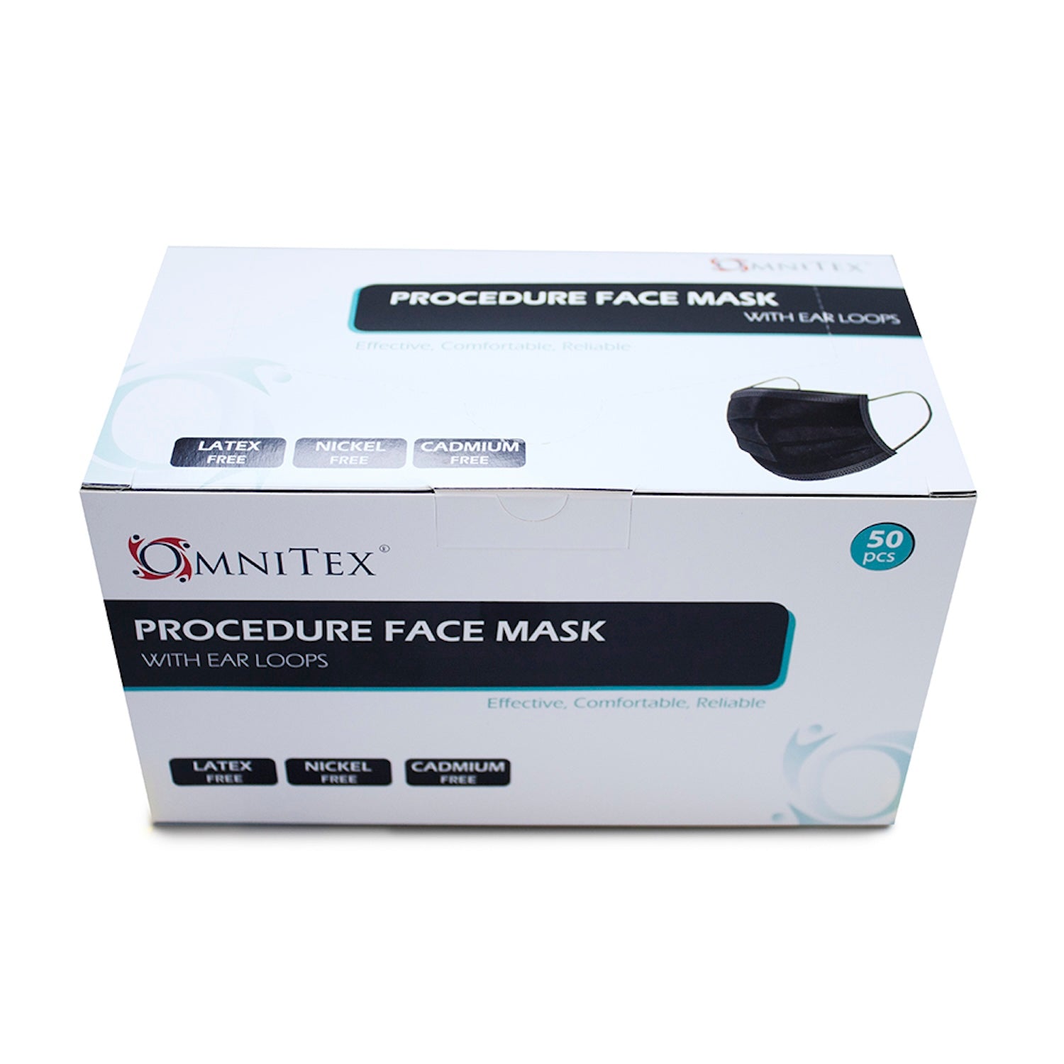 Omnitex Type IIR Black Face Masks with Ear Loops | Pack of 50 (1)