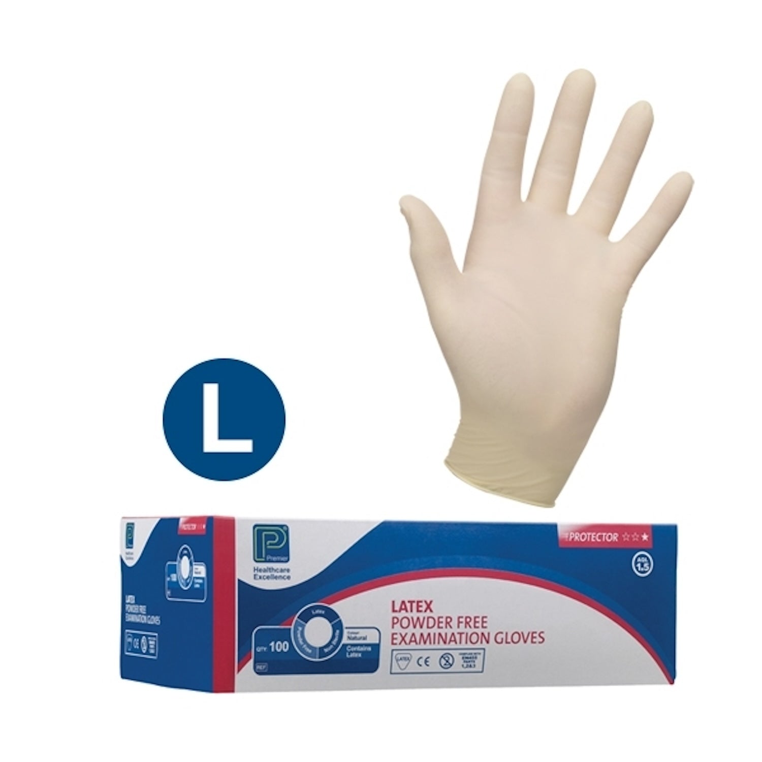 Shermond Premier Protector Latex Gloves | Large | Pack of 100 pieces