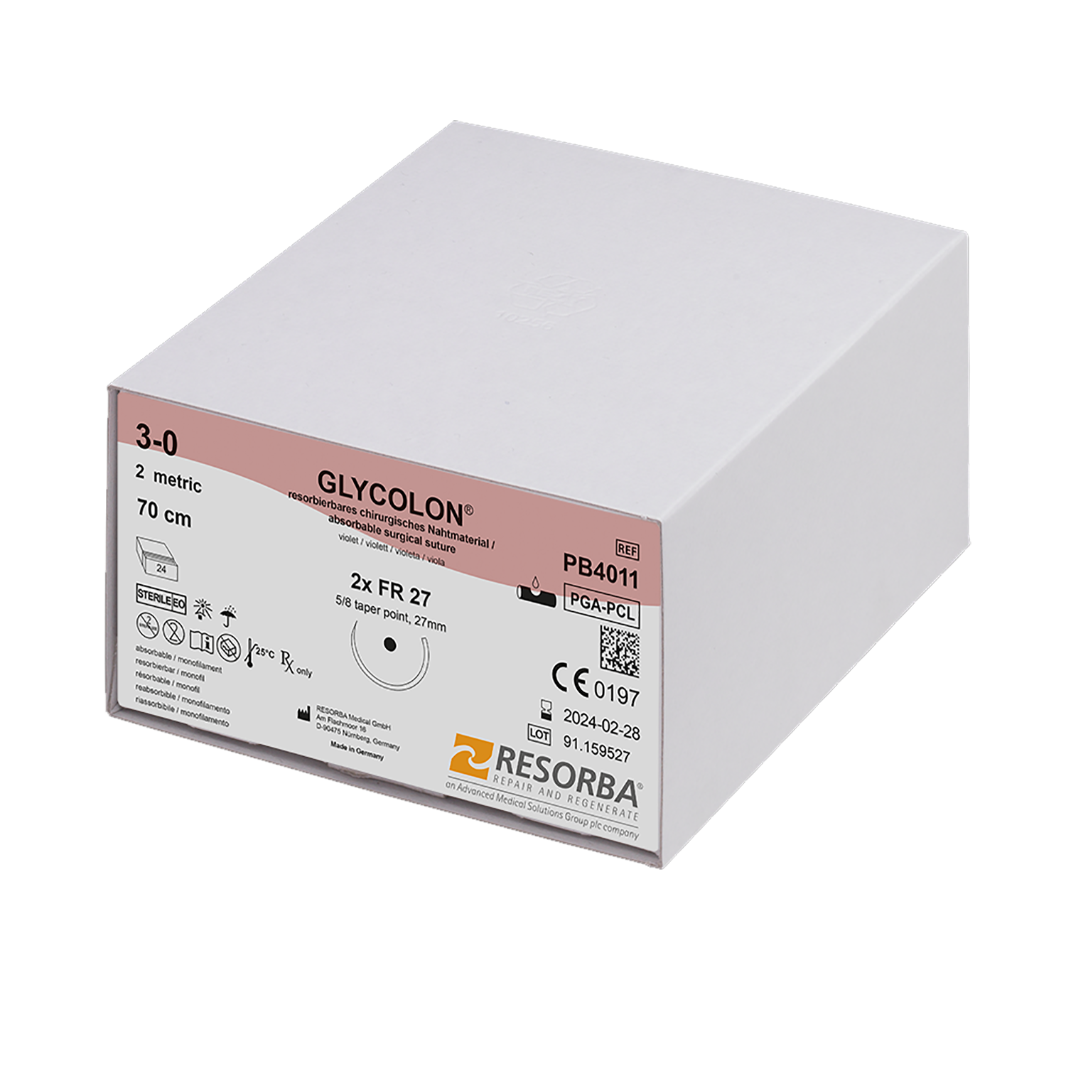 Glycolon Absorbable Suture | Undyed | 5/0 | 16mm | 3/8 Circle | Reverse Cutting | Premium-cut 45cm | Pack of 24