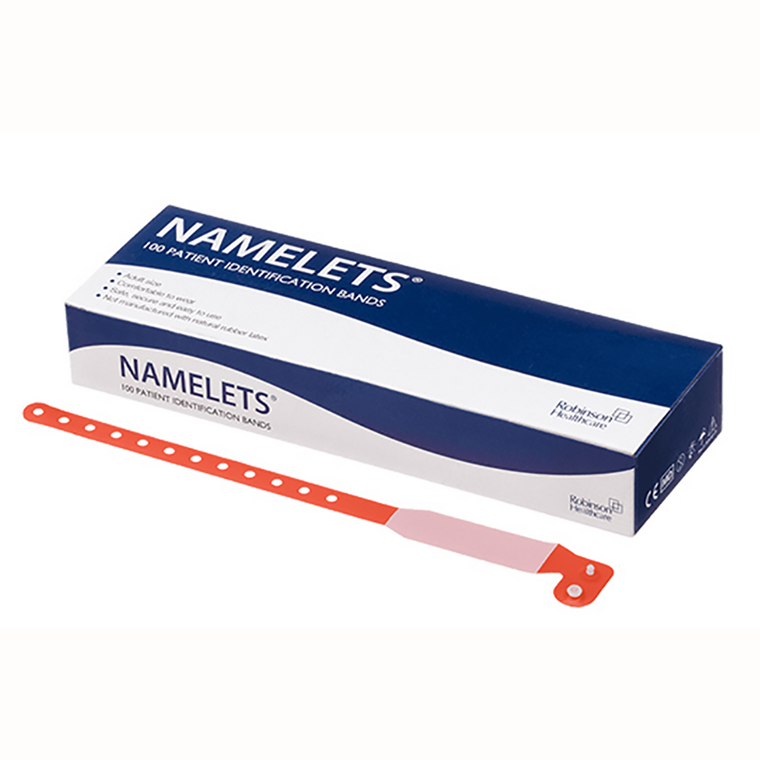 Robinson Healthcare Namesafe ID Bracelet | Red | Pack of 100