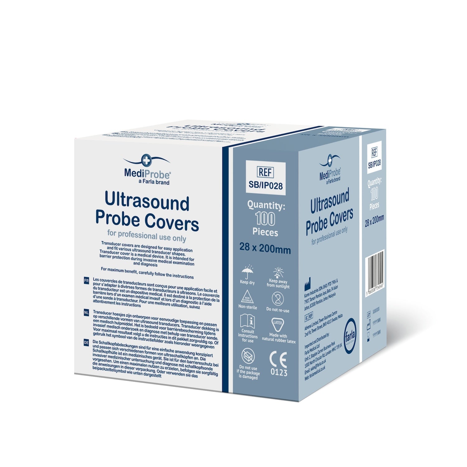 MediProbe Ultrasound Probe Covers | 28 x 200mm | Individually Wrapped | Pack of 100