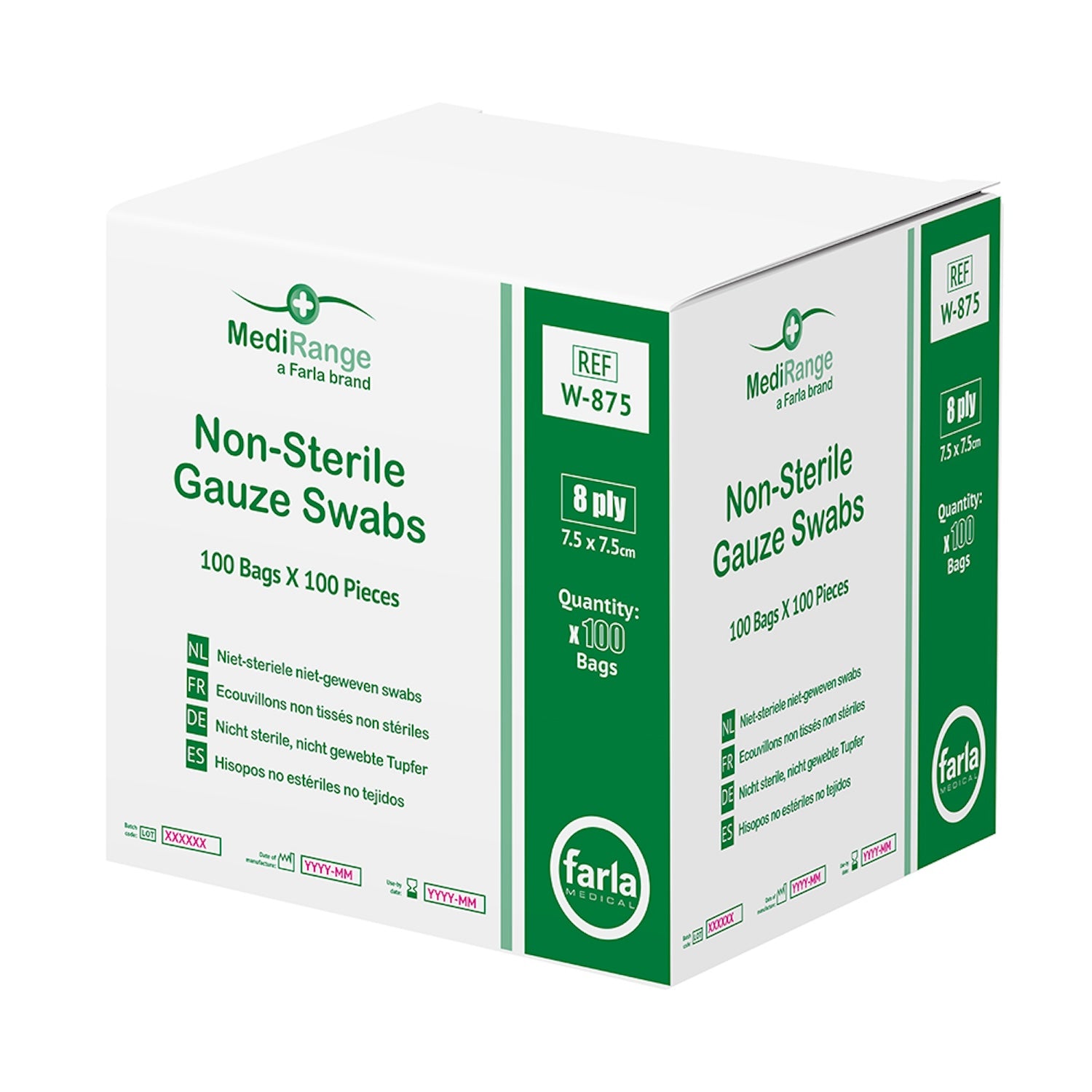 MediRange Gauze Swabs | 7.5 x 7.5cm | 8 Ply | Pack of 100 (2)