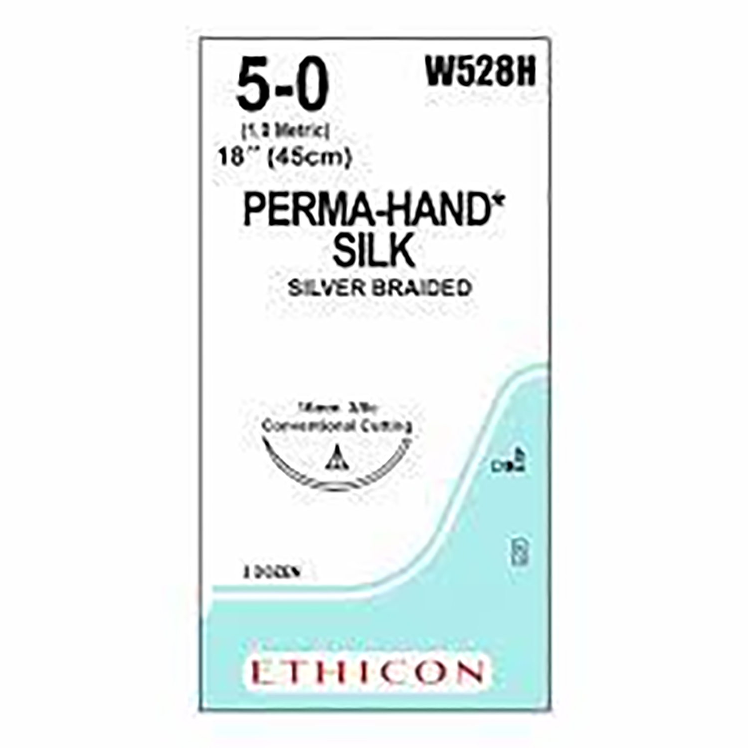 PERMAHAND Silk Suture | Non Absorbable | Silver | Suture Size: 5-0 | Length: 45cm | Pack of 36