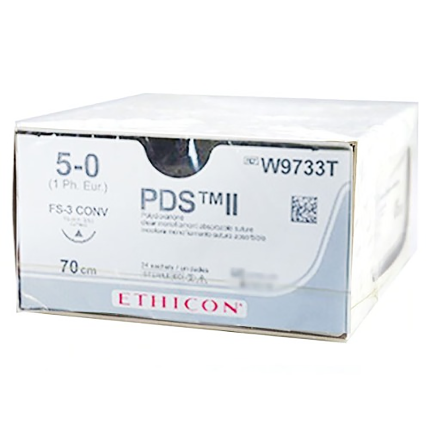 Ethicon PDS ll Suture | Absorbable  | Undyed | Size: 5-0 | Length: 70 | Needle: FS-3 | Pack of 24