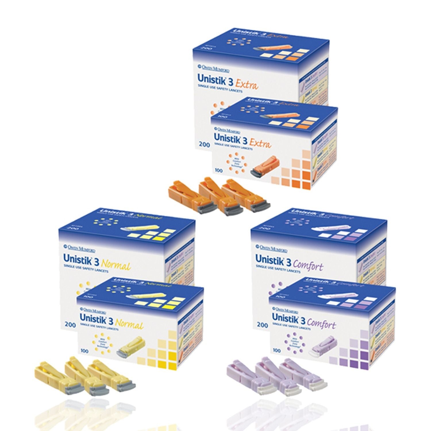 Unistik-3 Extra Lancets | Orange | 21G | 2mm | Pack of 200