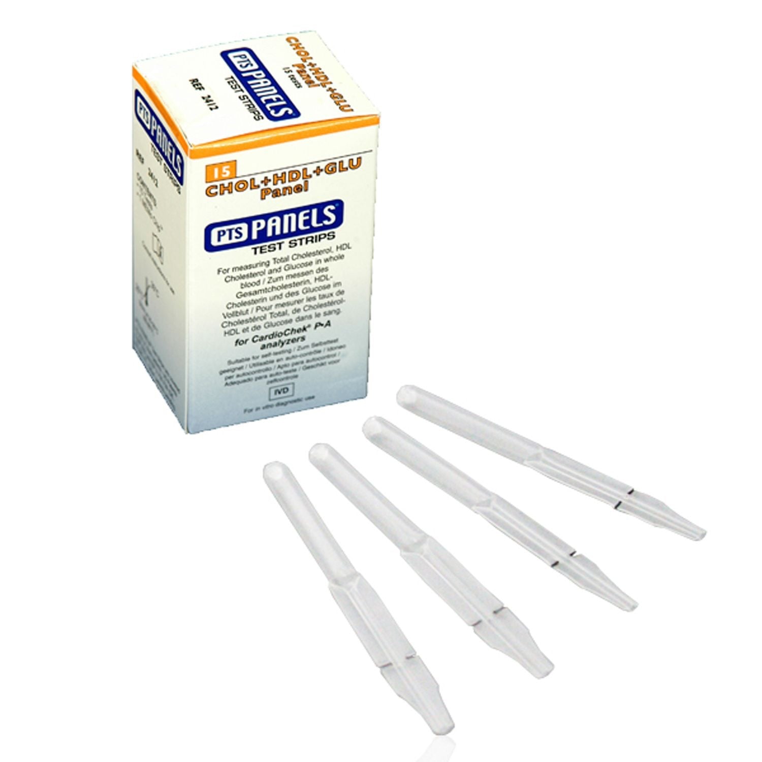 Cholesterol, HDL & Glucose Triple Strips X 15 & 40ul Pipette (15 Tests)