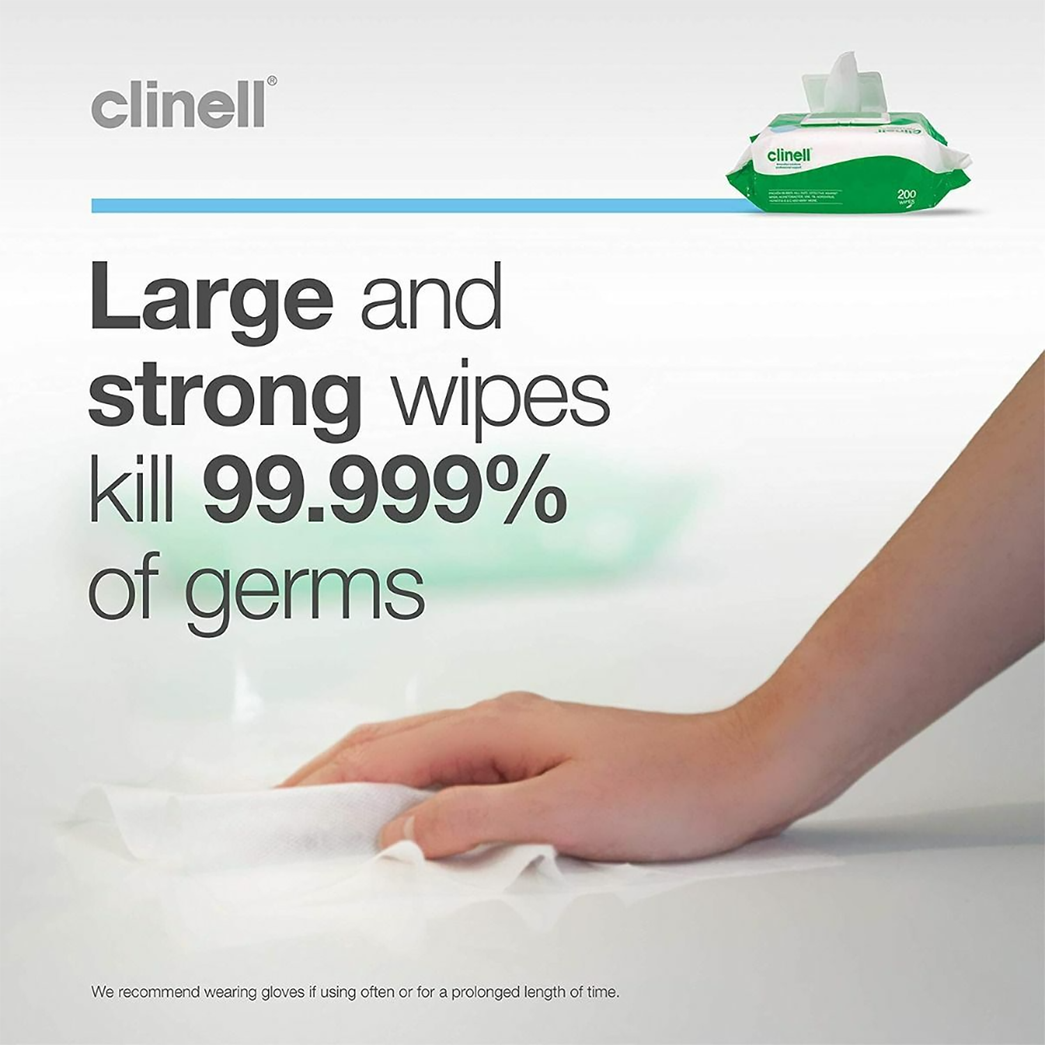 Clinell Universal Sanitising Wipes | 220 x 280mm | Pack of 200 (4)
