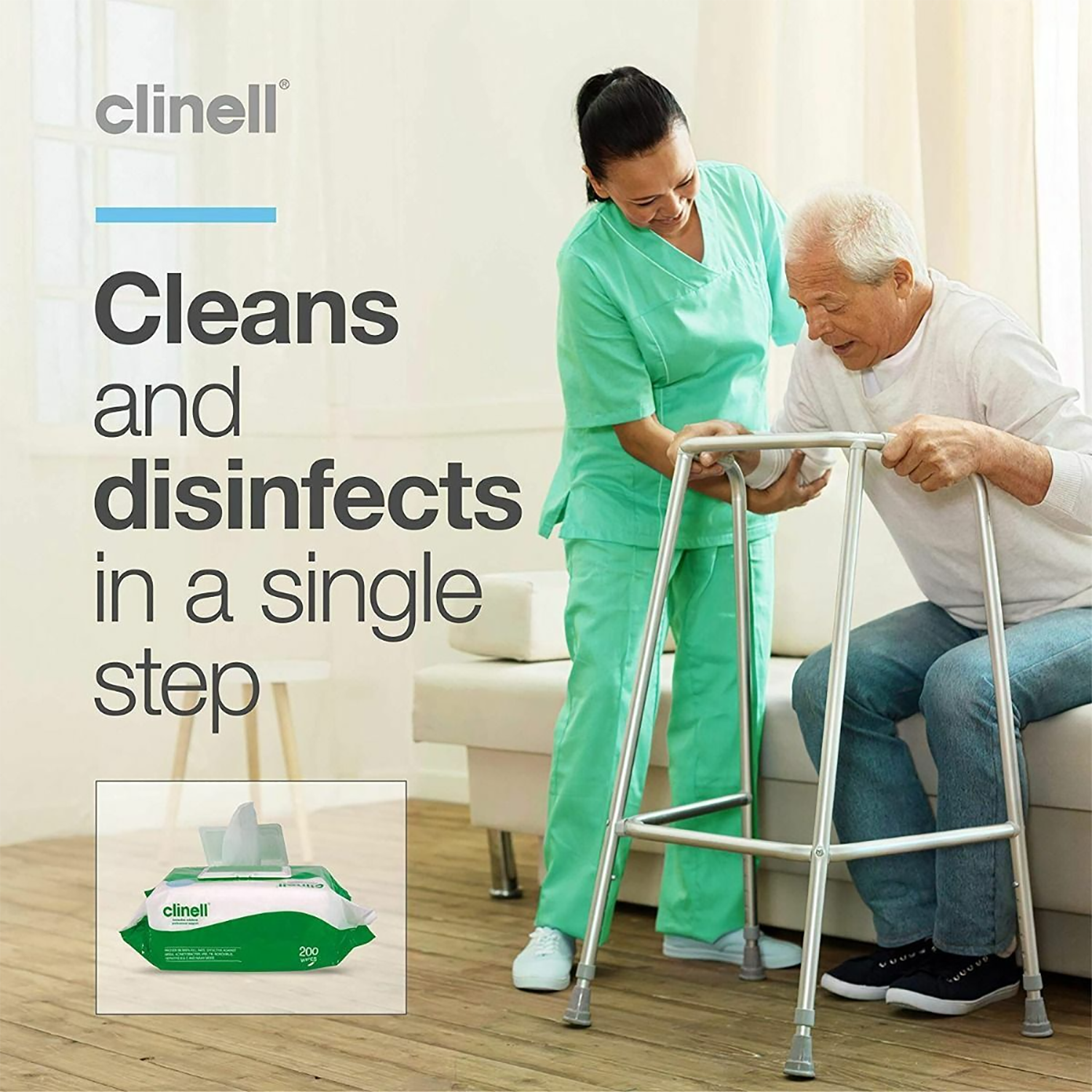 Clinell Universal Sanitising Wipes | 220 x 280mm | Pack of 200 (8)