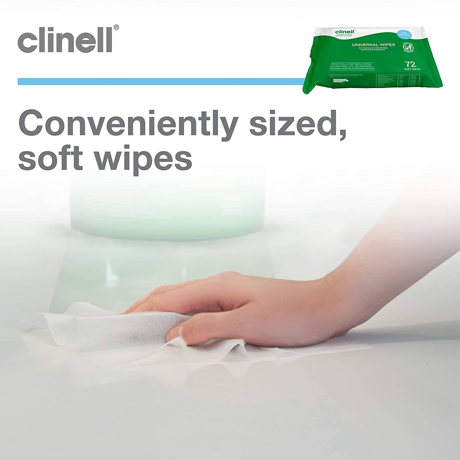 Clinell Universal Sanitising Back | Pack of 50 Wipes (11)