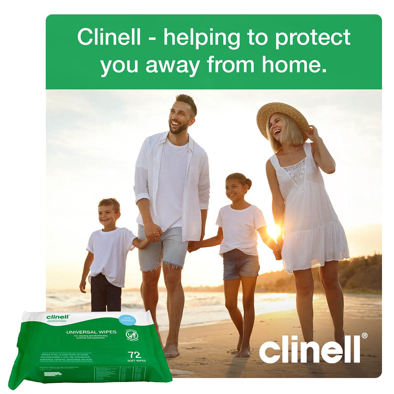 Clinell Universal Sanitising Wipes Refill | Pack of 225 (5)