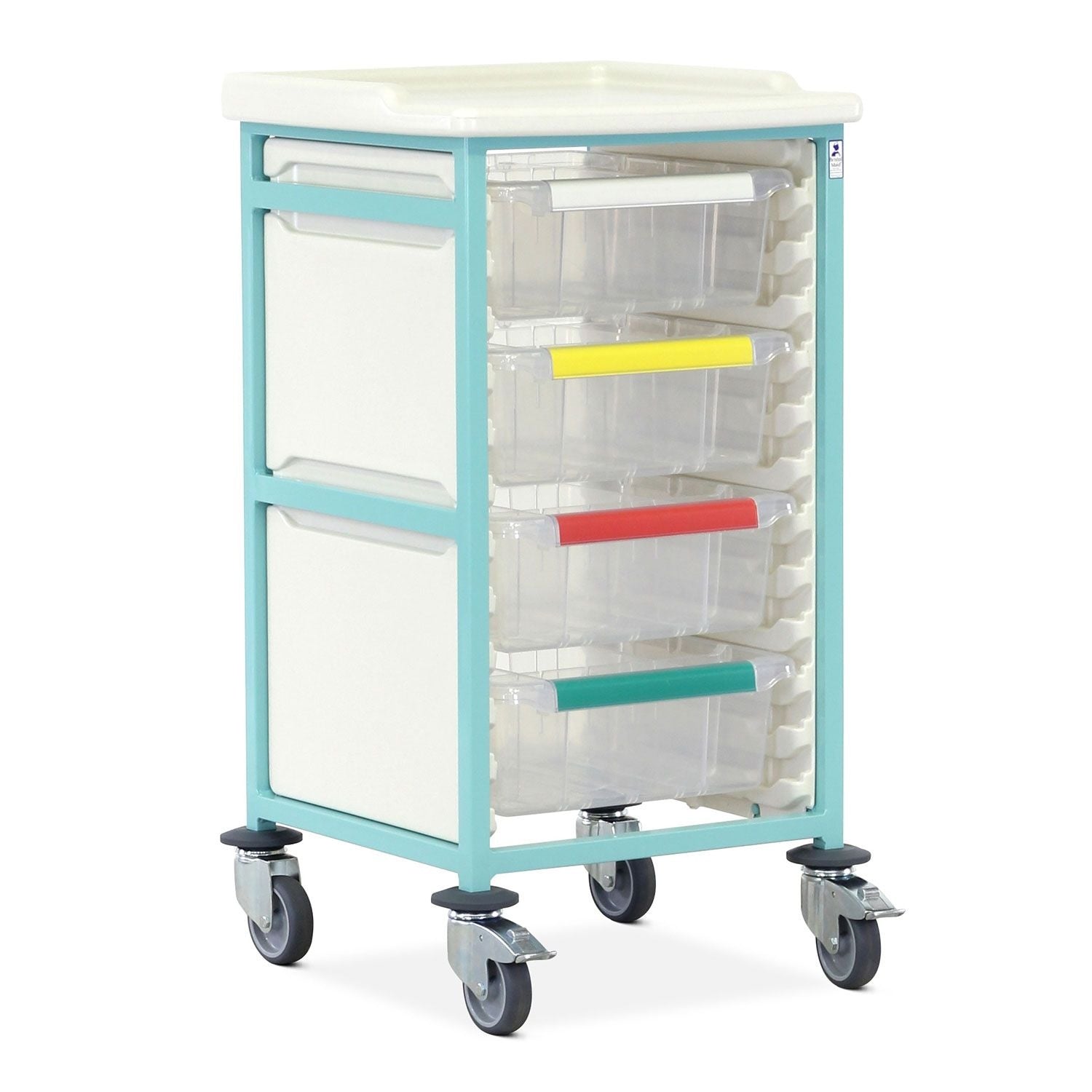 Caretray Trolley | High Single Column | 4 Large Trays