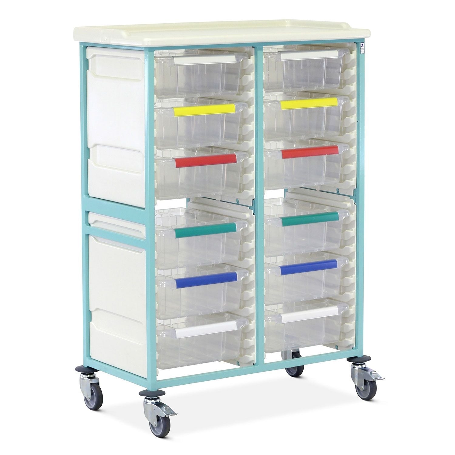 Caretray Trolley | High Double Column | 12 Large Trays