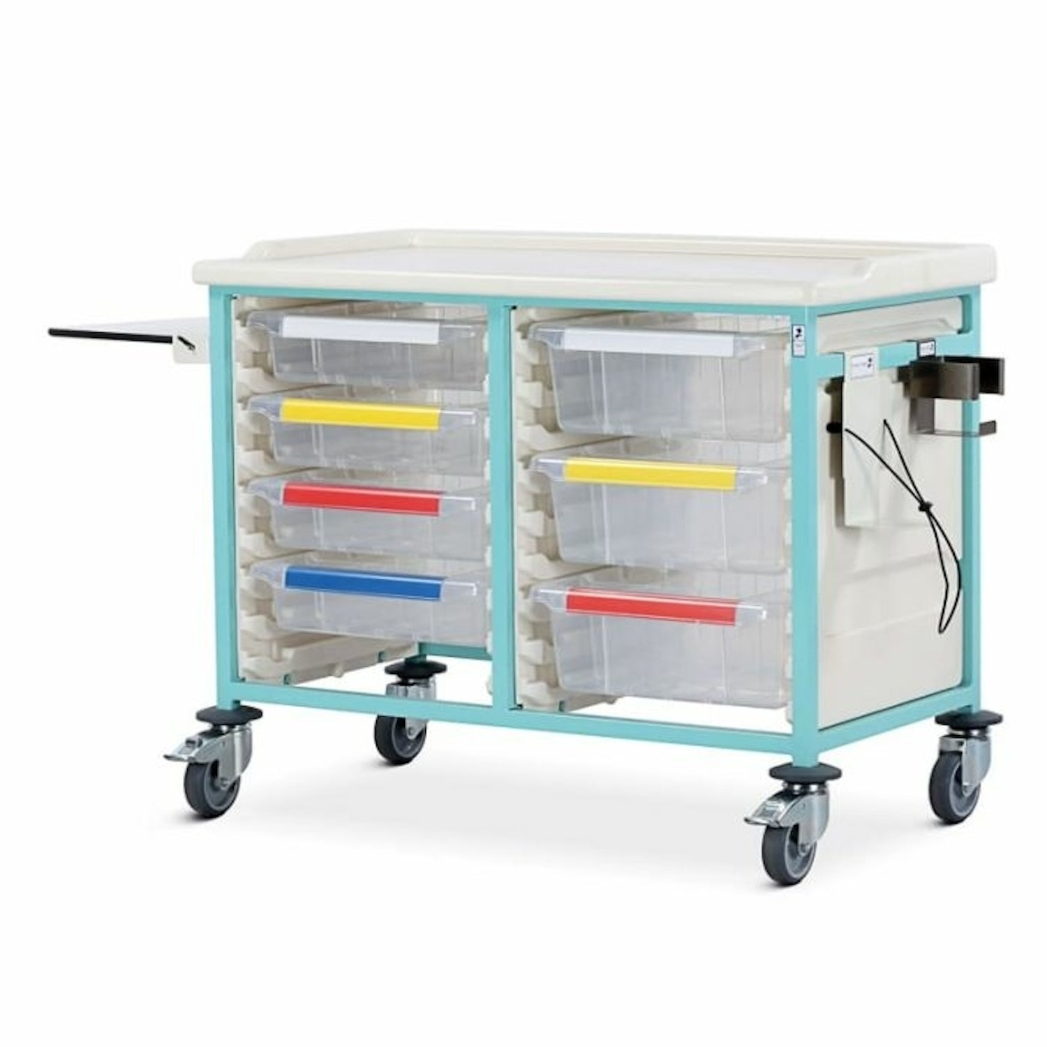 Caretray Trolley | Mild Steel | Low Double Column | 3 Small & 4 Large Trays (3)