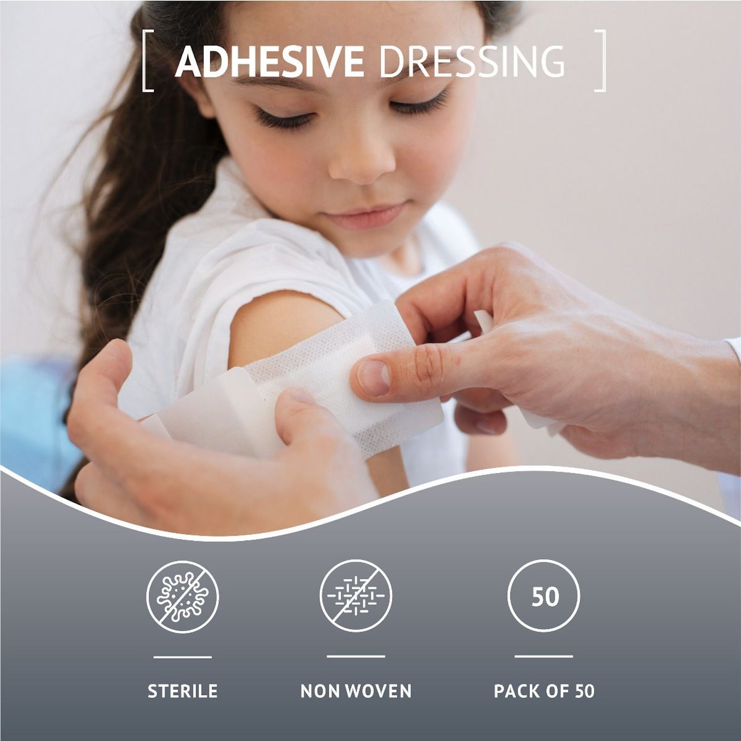 MediRange Adhesive Dressing | 9 x 15cm | Non Woven | Low Adherent | Pack of 50 (3)